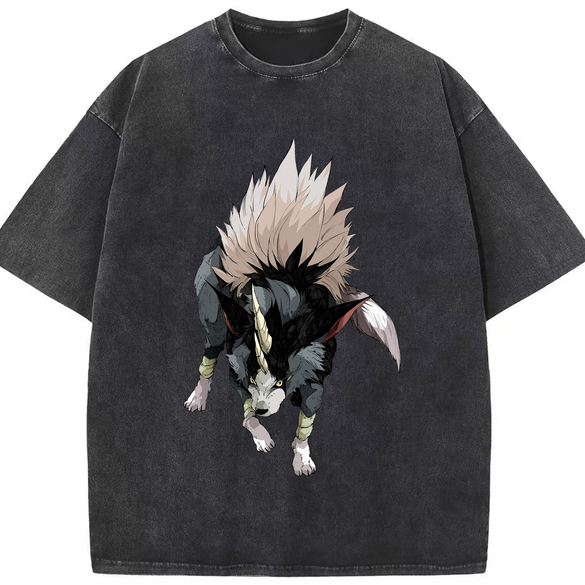 （画像用） 転スラ Regarding Reincarnated to Slime 綿100% ヴィンテージ風 半袖Tシャツ（フロントプリント）