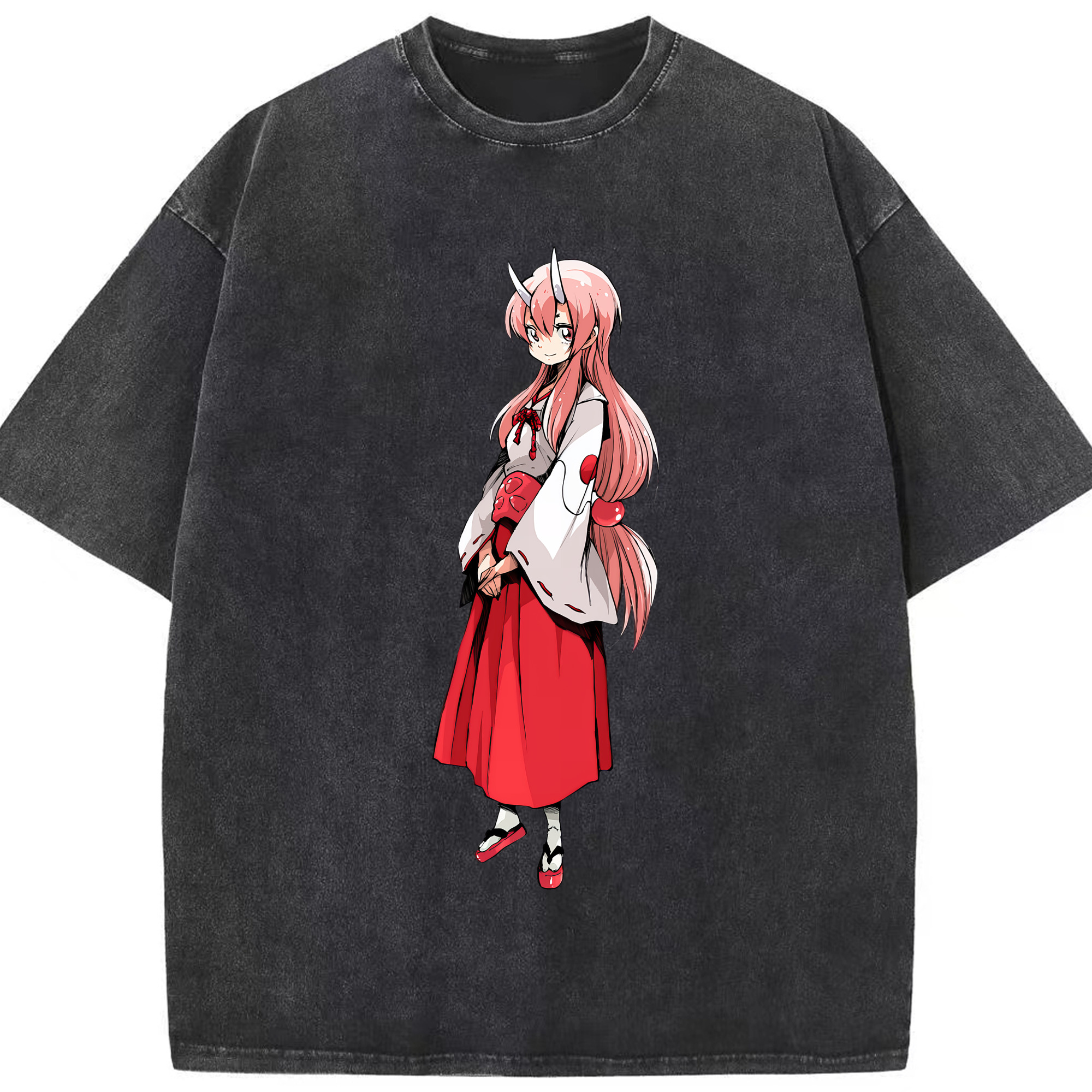 （画像用） 転スラ Regarding Reincarnated to Slime 綿100% ヴィンテージ風 半袖Tシャツ（フロントプリント）