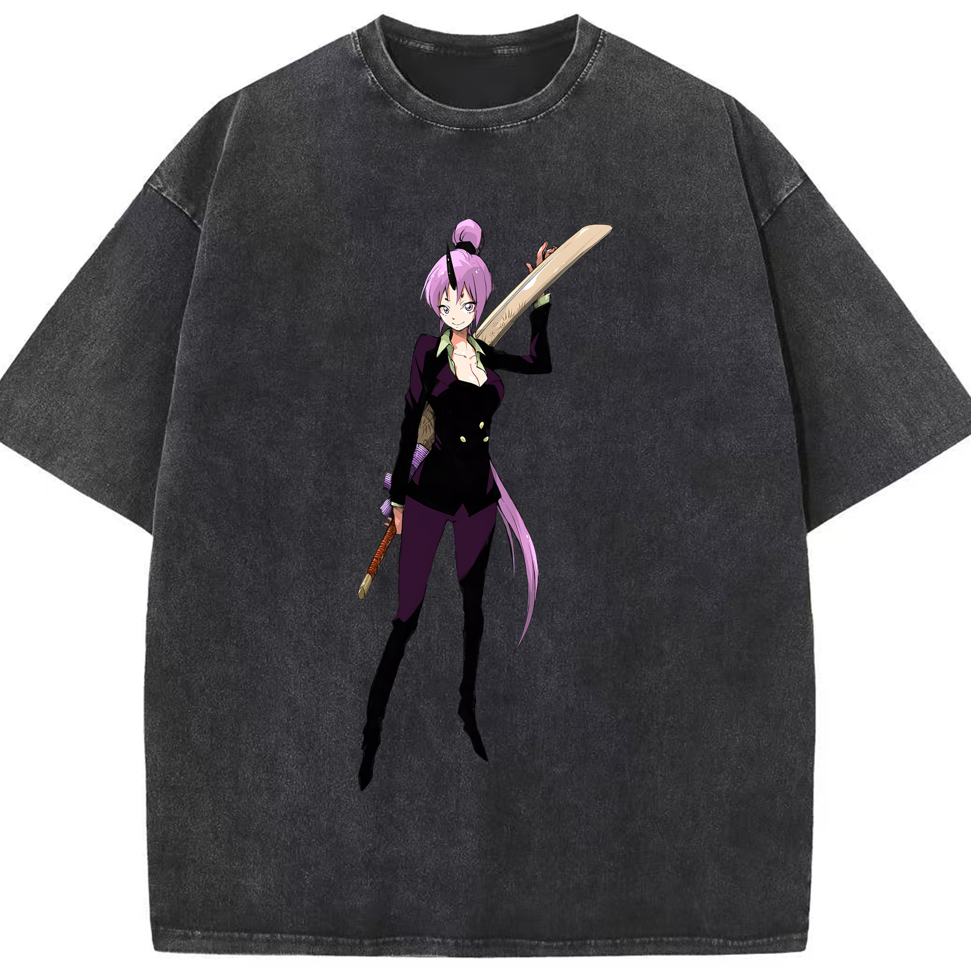 （画像用） 転スラ Regarding Reincarnated to Slime 綿100% ヴィンテージ風 半袖Tシャツ（フロントプリント）