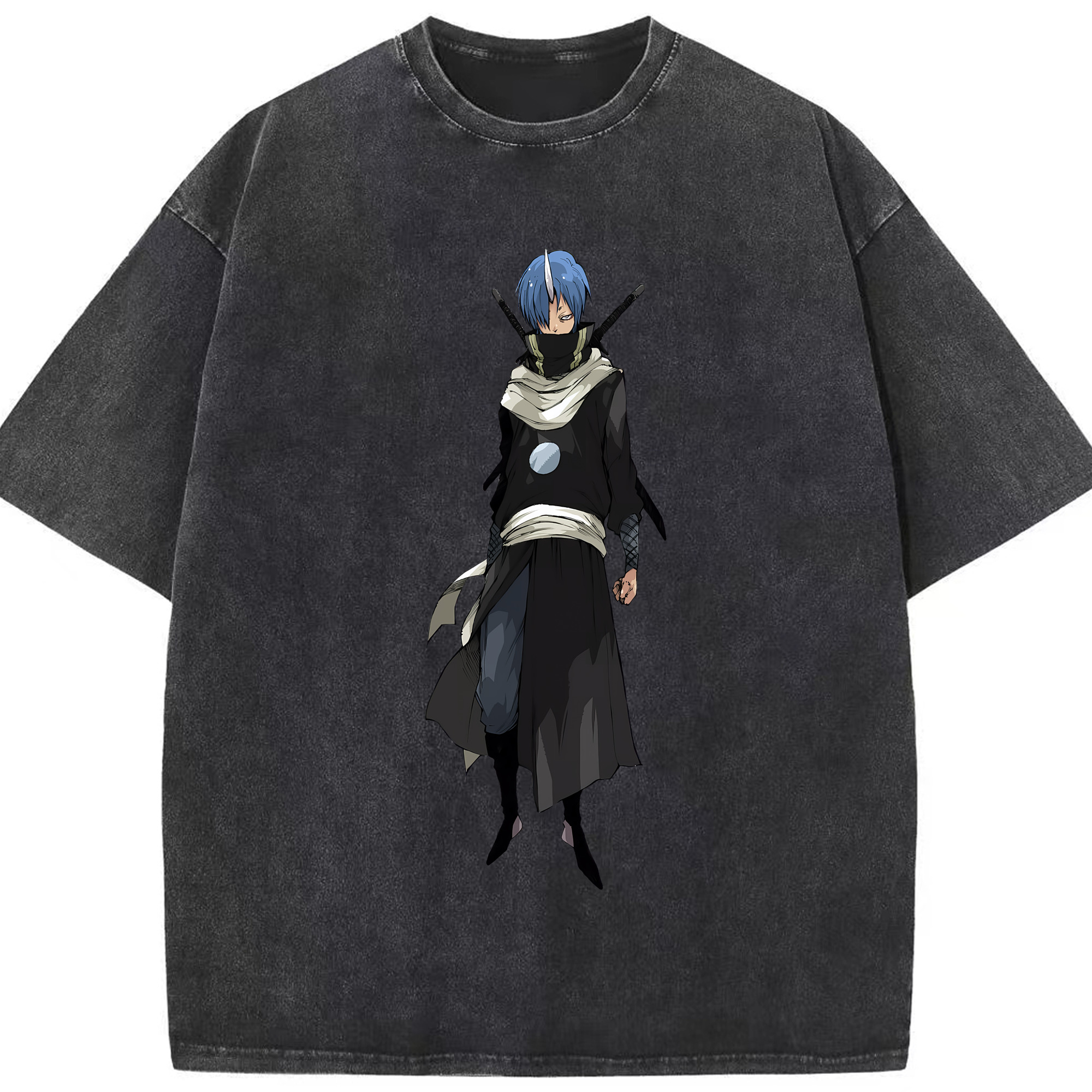 （画像用） 転スラ Regarding Reincarnated to Slime 綿100% ヴィンテージ風 半袖Tシャツ（フロントプリント）