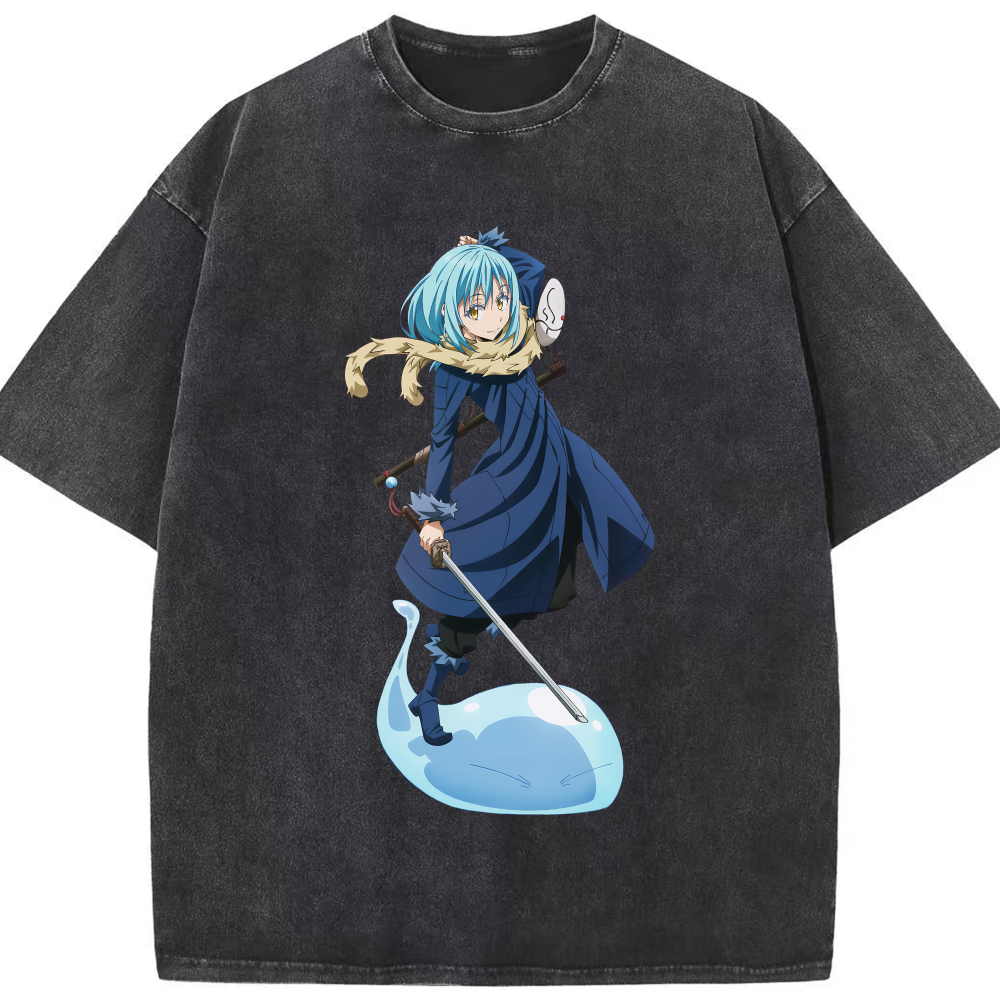 （画像用） 転スラ Regarding Reincarnated to Slime 綿100% ヴィンテージ風 半袖Tシャツ（フロントプリント）