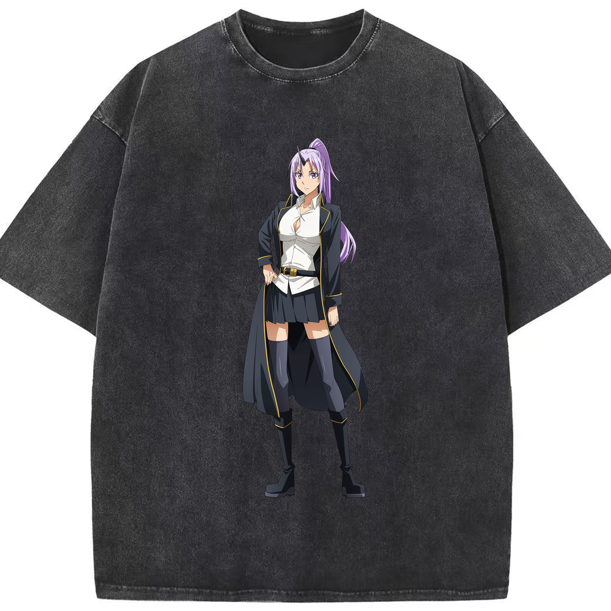 （画像用） 転スラ Regarding Reincarnated to Slime 綿100% ヴィンテージ風 半袖Tシャツ（フロントプリント）