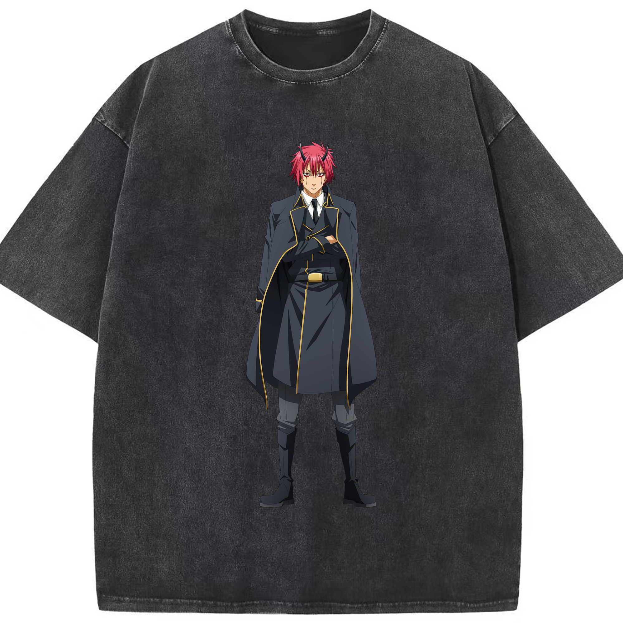 （画像用） 転スラ Regarding Reincarnated to Slime 綿100% ヴィンテージ風 半袖Tシャツ（フロントプリント）