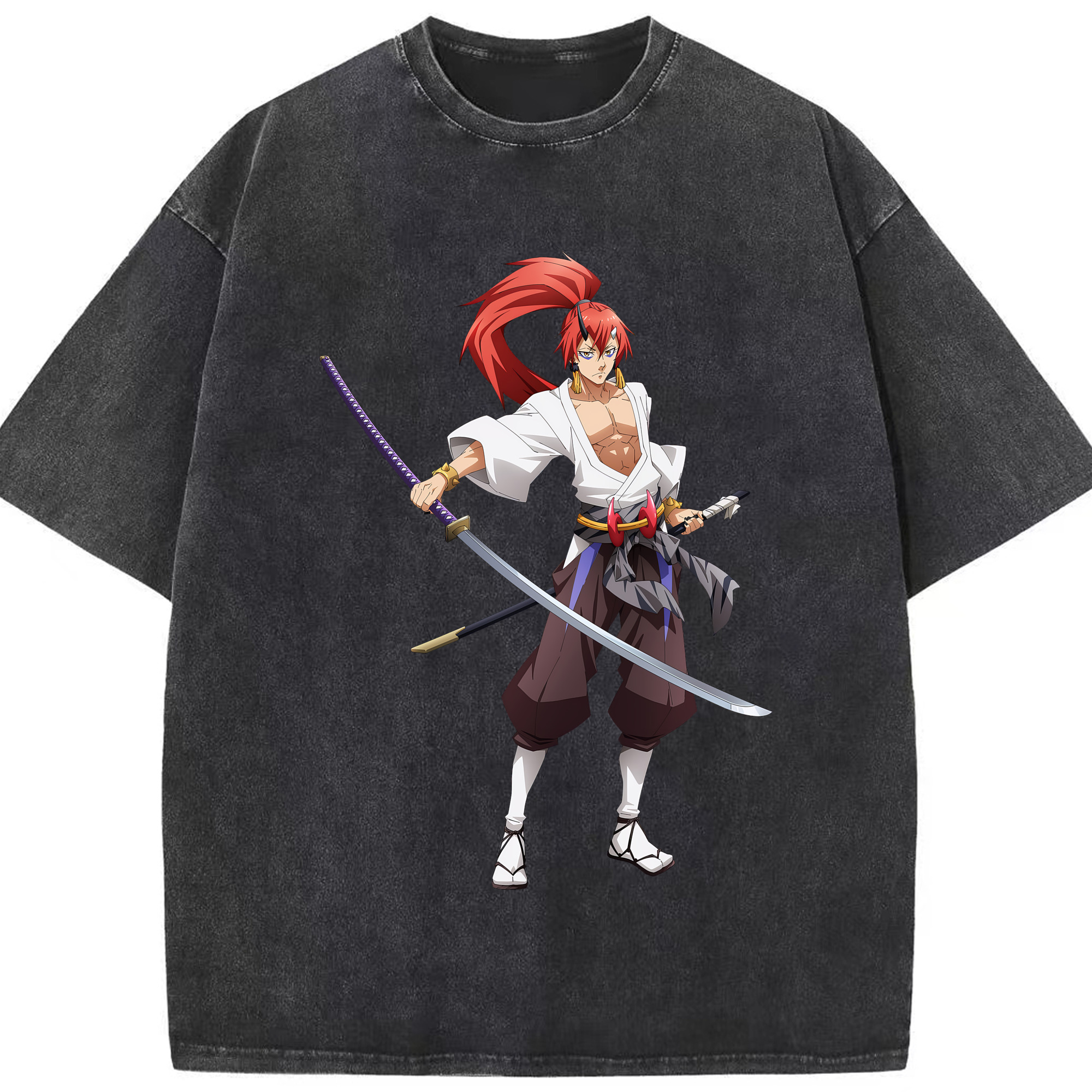 （画像用） 転スラ Regarding Reincarnated to Slime 綿100% ヴィンテージ風 半袖Tシャツ（フロントプリント）
