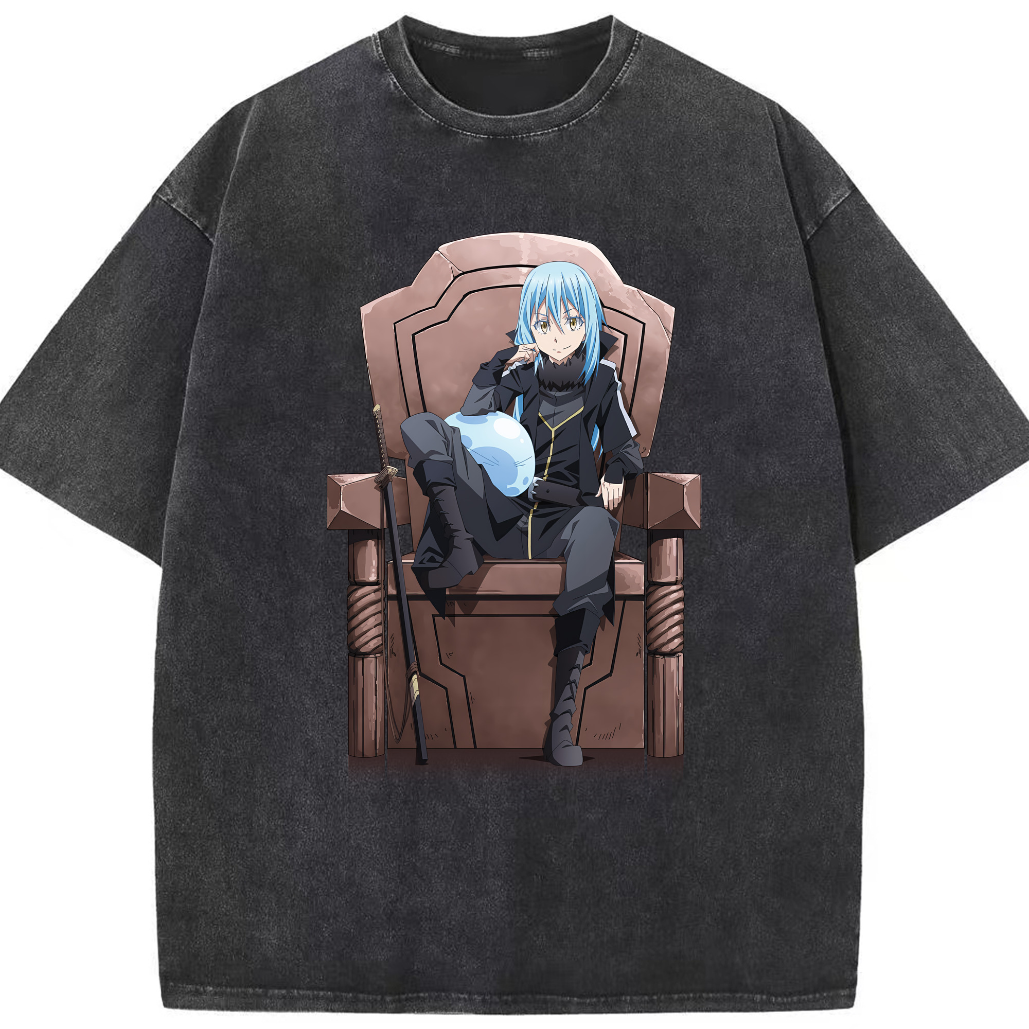 （画像用） 転スラ Regarding Reincarnated to Slime 綿100% ヴィンテージ風 半袖Tシャツ（フロントプリント）
