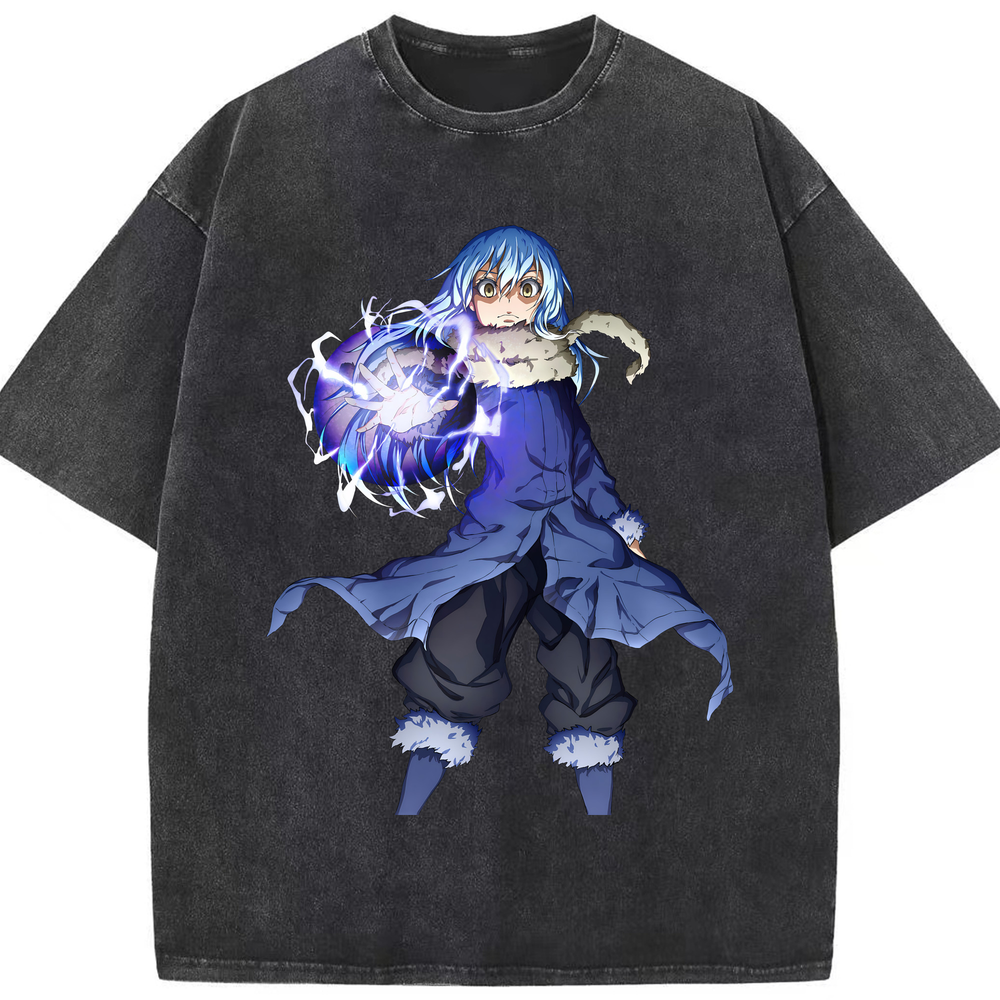 （画像用） 転スラ Regarding Reincarnated to Slime 綿100% ヴィンテージ風 半袖Tシャツ（フロントプリント）
