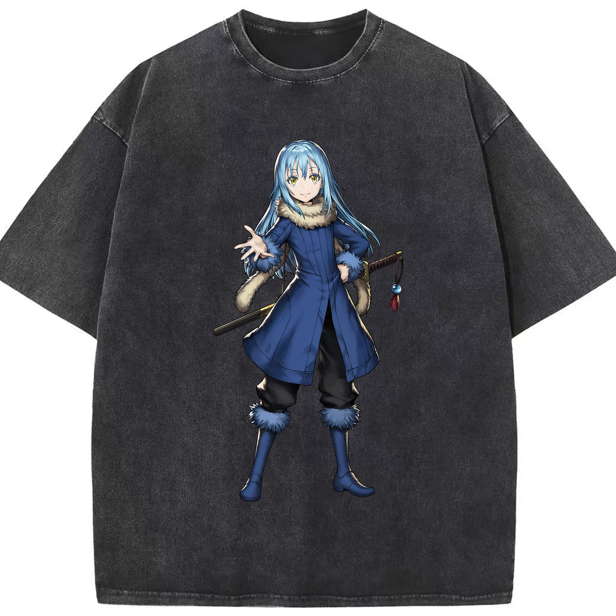 （画像用） 転スラ Regarding Reincarnated to Slime 綿100% ヴィンテージ風 半袖Tシャツ（フロントプリント）
