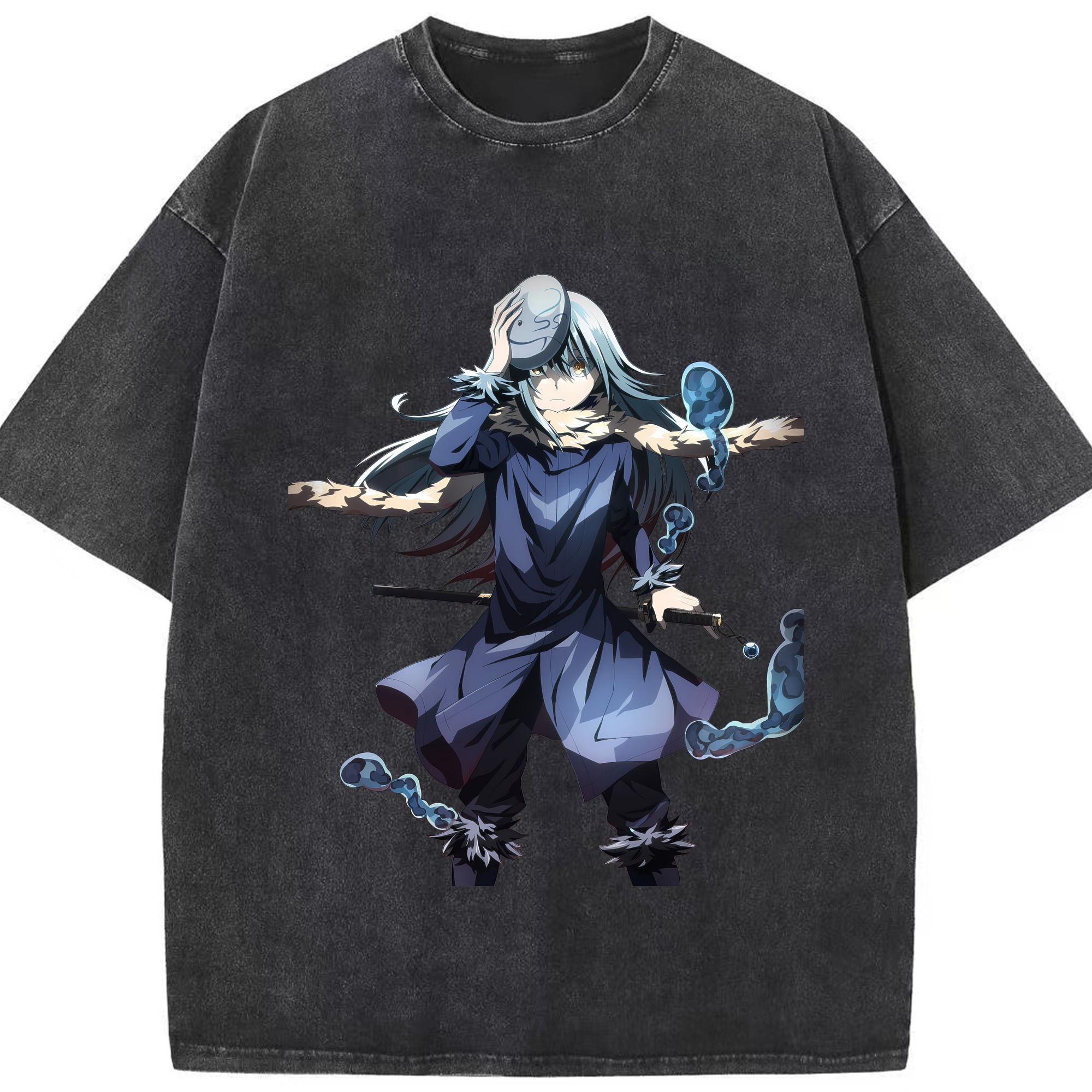 （画像用） 転スラ Regarding Reincarnated to Slime 綿100% ヴィンテージ風 半袖Tシャツ（フロントプリント）