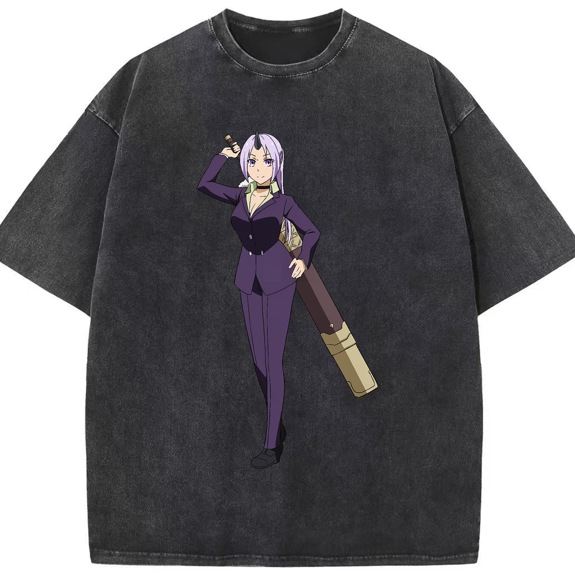 （画像用） 転スラ Regarding Reincarnated to Slime 綿100% ヴィンテージ風 半袖Tシャツ（フロントプリント）