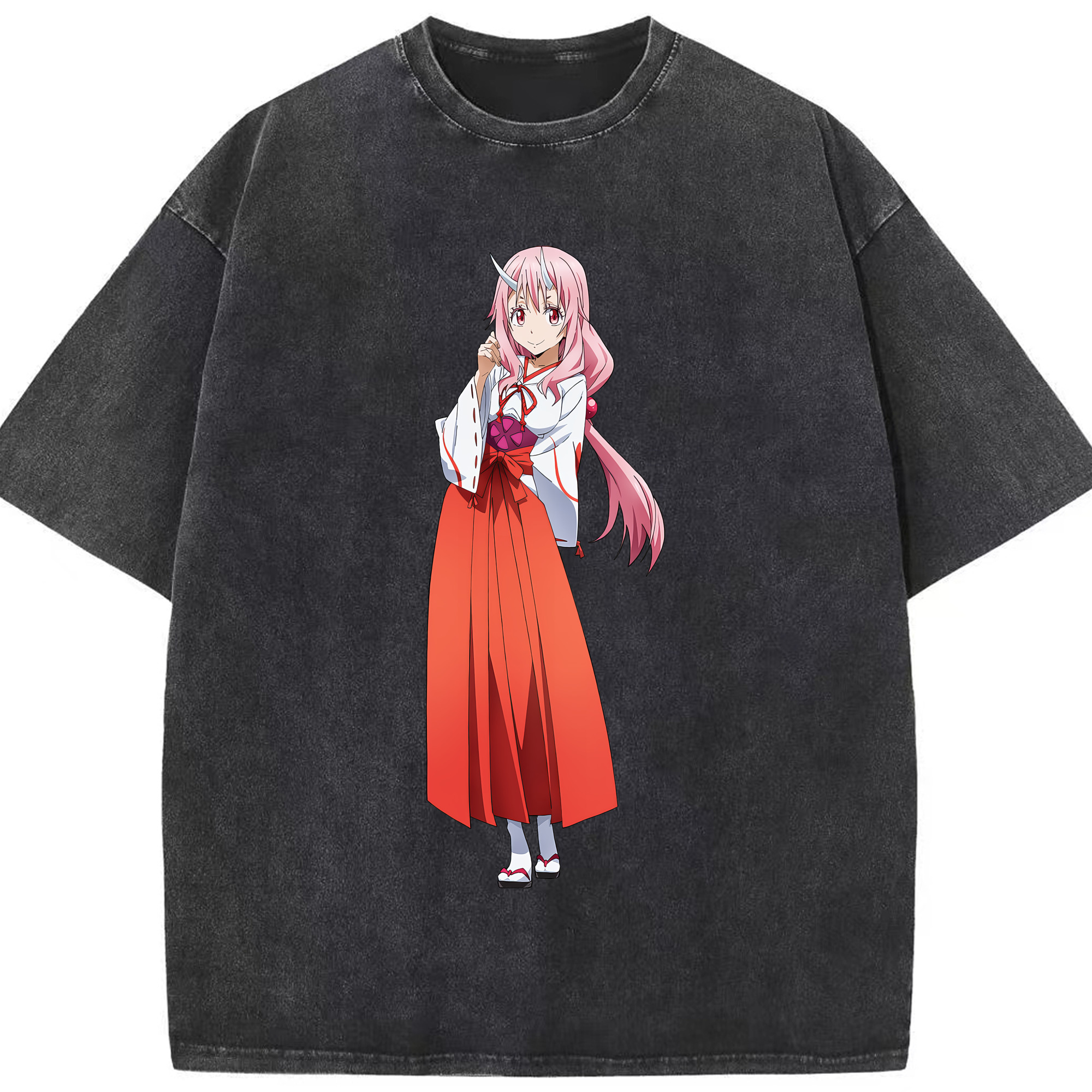 （画像用） 転スラ Regarding Reincarnated to Slime 綿100% ヴィンテージ風 半袖Tシャツ（フロントプリント）
