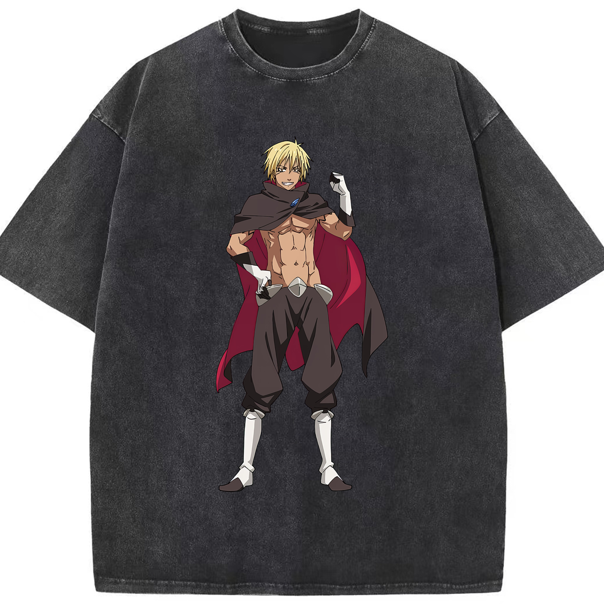 （画像用） 転スラ Regarding Reincarnated to Slime 綿100% ヴィンテージ風 半袖Tシャツ（フロントプリント）