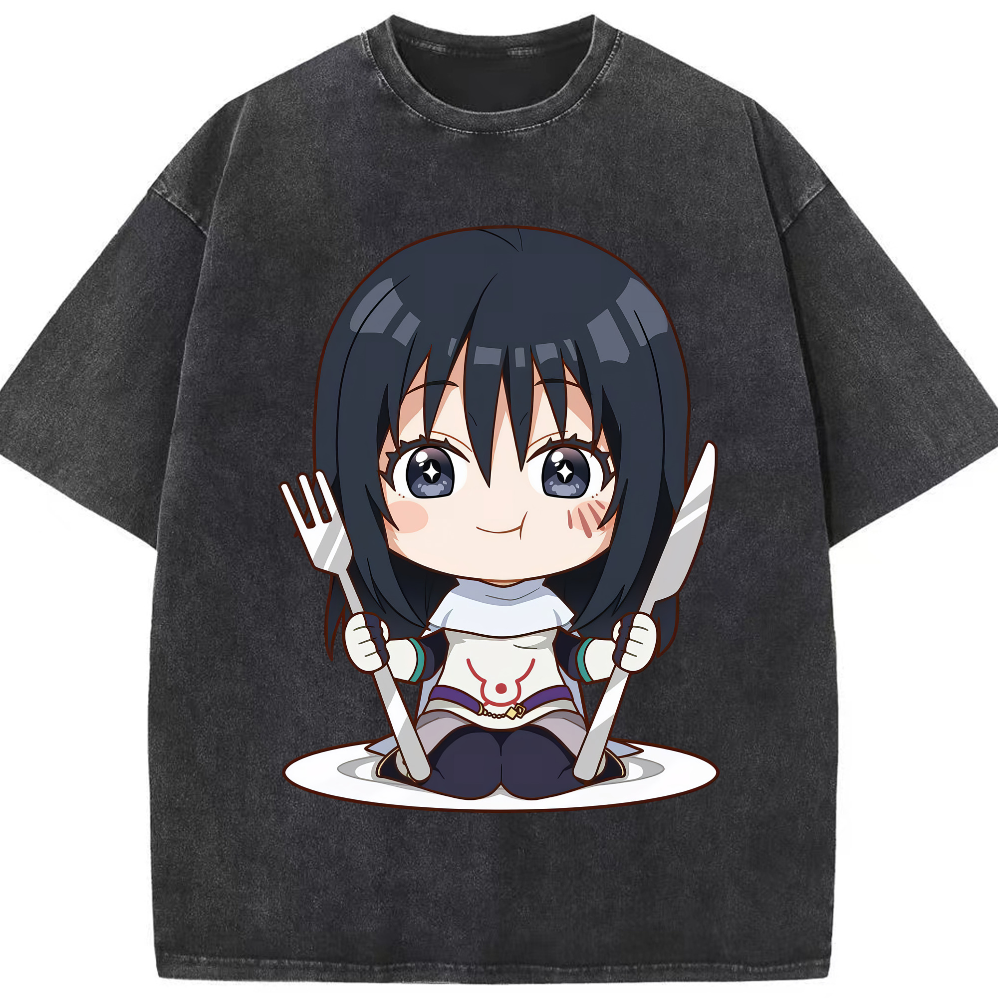 （画像用） 転スラ Regarding Reincarnated to Slime 綿100% ヴィンテージ風 半袖Tシャツ（フロントプリント）