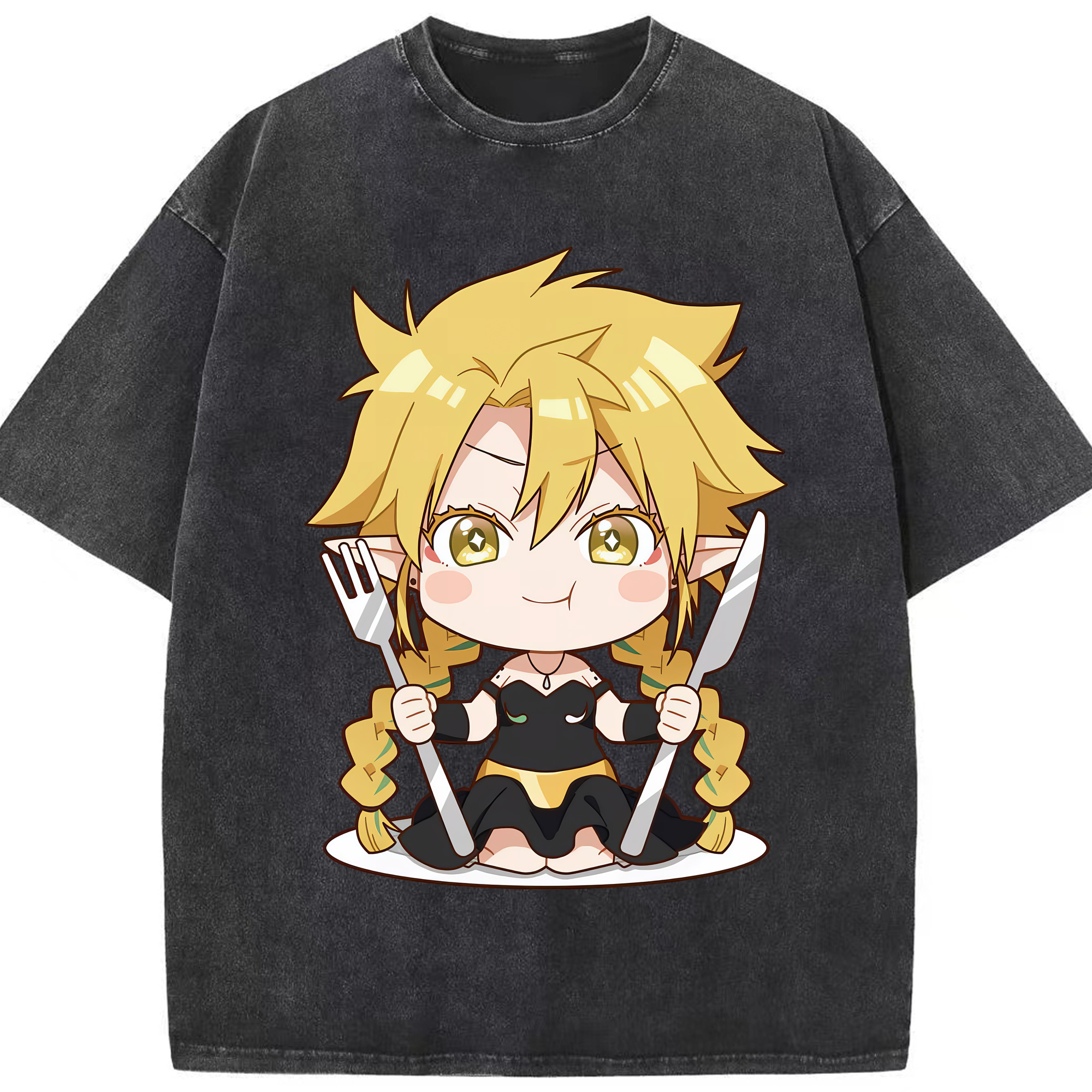 （画像用） 転スラ Regarding Reincarnated to Slime 綿100% ヴィンテージ風 半袖Tシャツ（フロントプリント）
