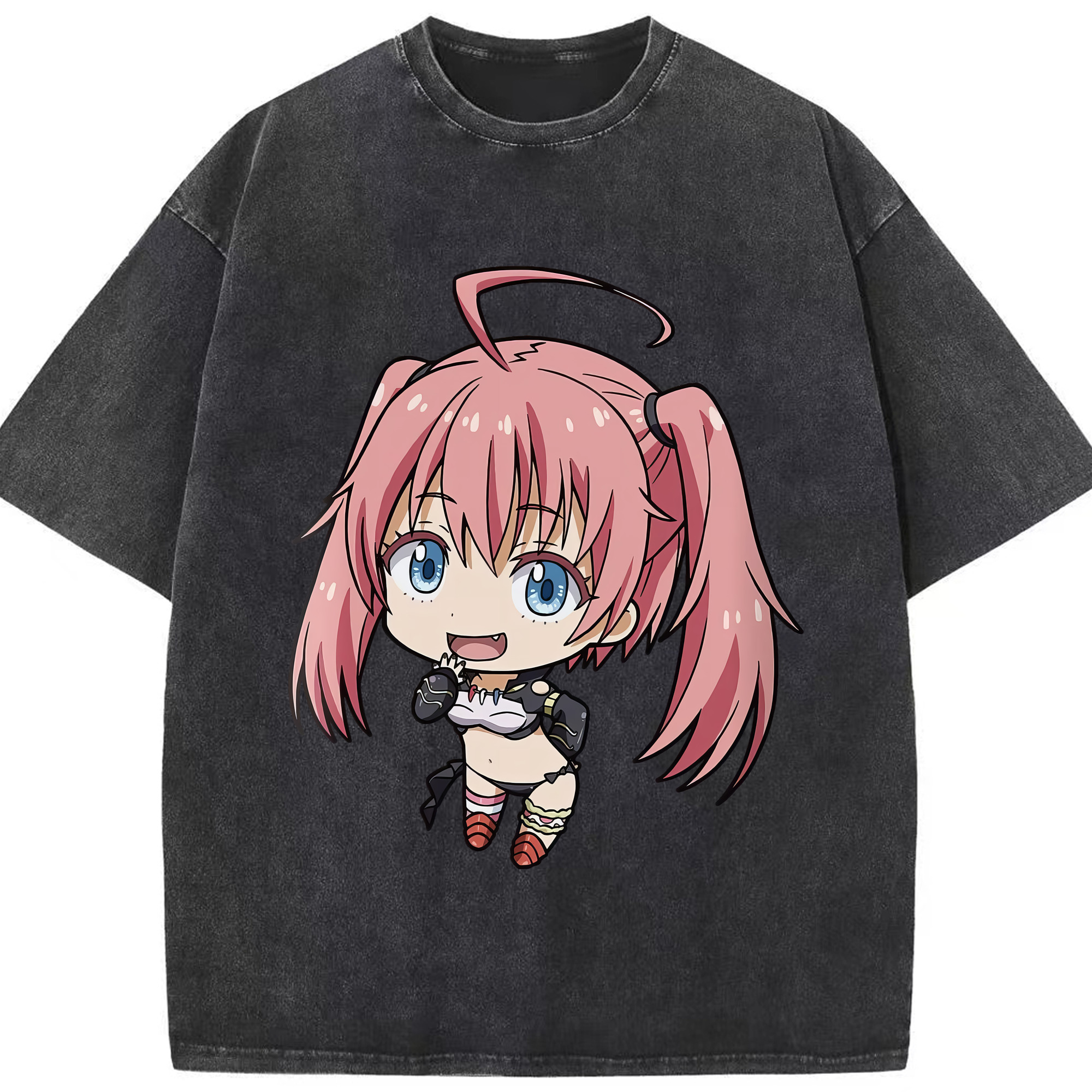 （画像用） 転スラ Regarding Reincarnated to Slime 綿100% ヴィンテージ風 半袖Tシャツ（フロントプリント）