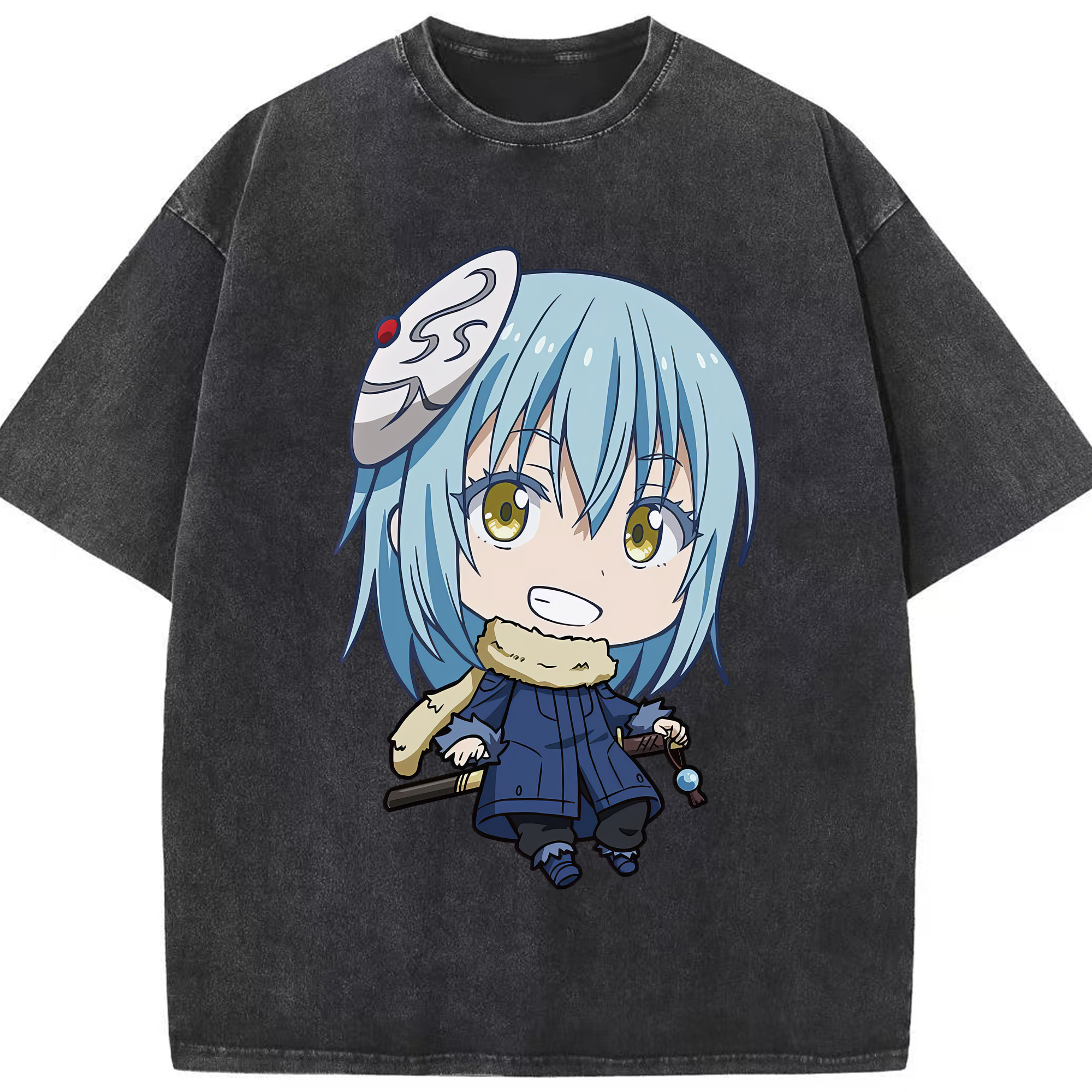 （画像用） 転スラ Regarding Reincarnated to Slime 綿100% ヴィンテージ風 半袖Tシャツ（フロントプリント）