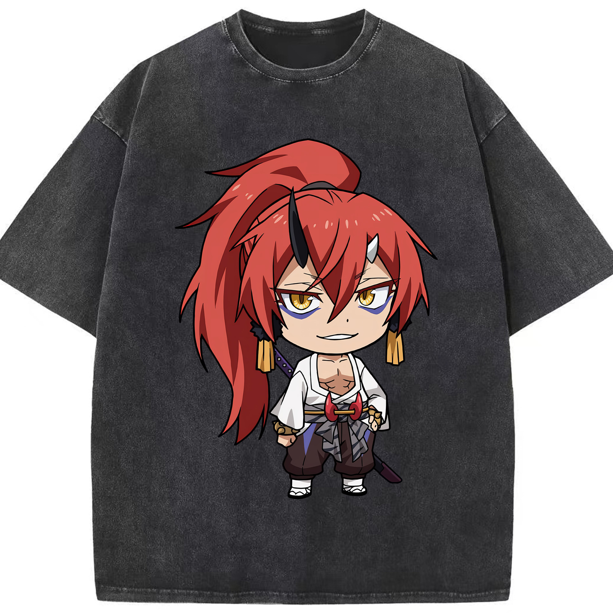 （画像用） 転スラ Regarding Reincarnated to Slime 綿100% ヴィンテージ風 半袖Tシャツ（フロントプリント）