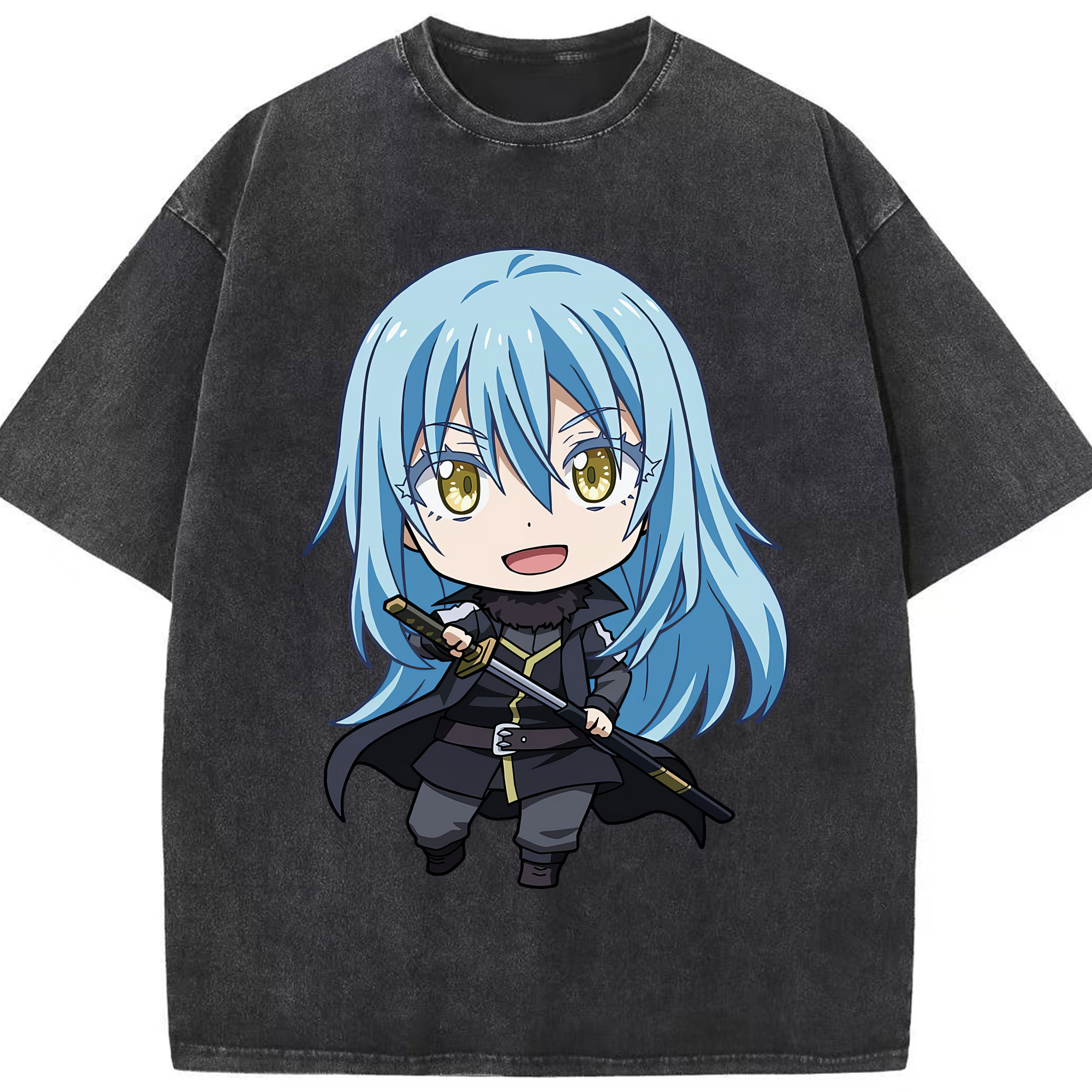 （画像用） 転スラ Regarding Reincarnated to Slime 綿100% ヴィンテージ風 半袖Tシャツ（フロントプリント）