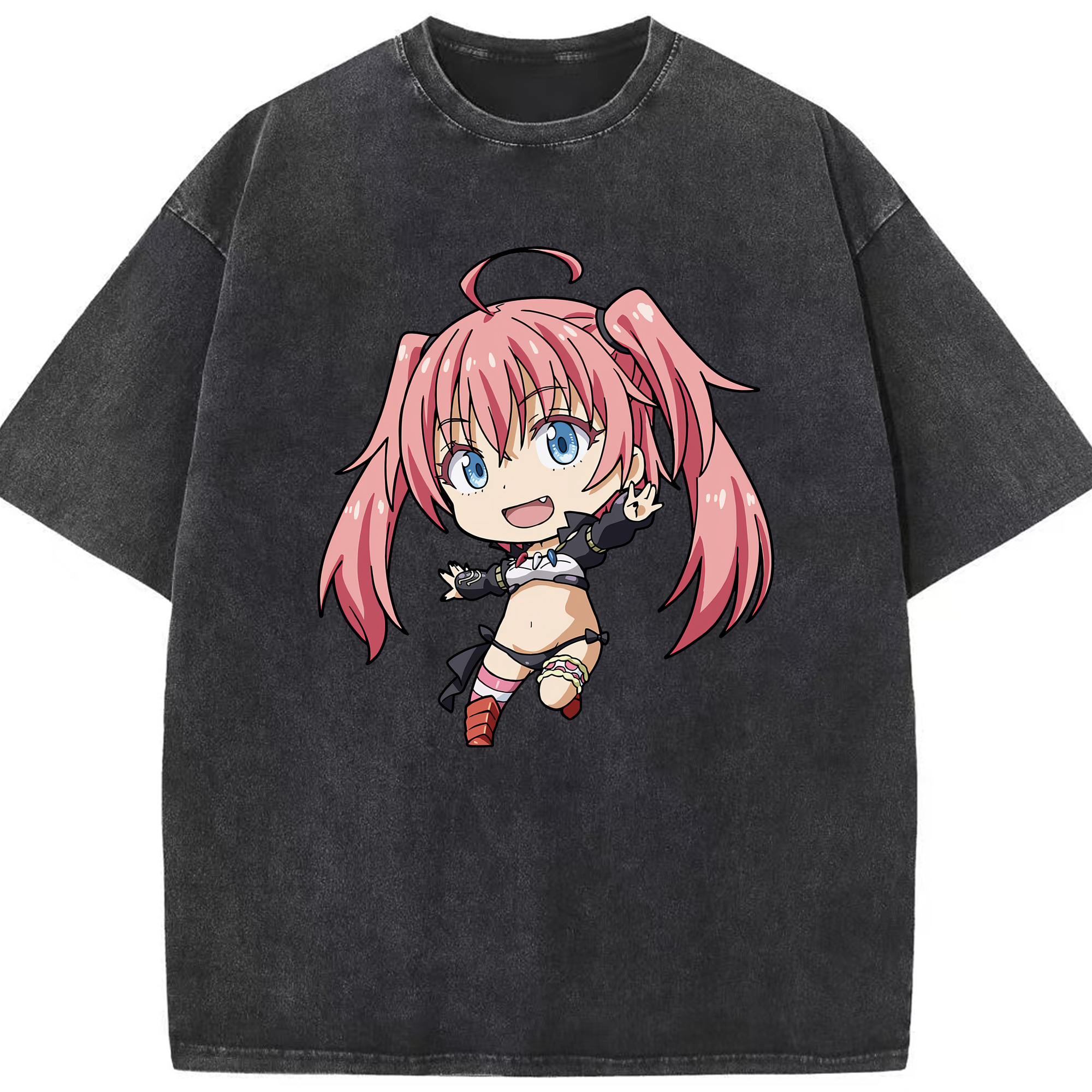 （画像用） 転スラ Regarding Reincarnated to Slime 綿100% ヴィンテージ風 半袖Tシャツ（フロントプリント）
