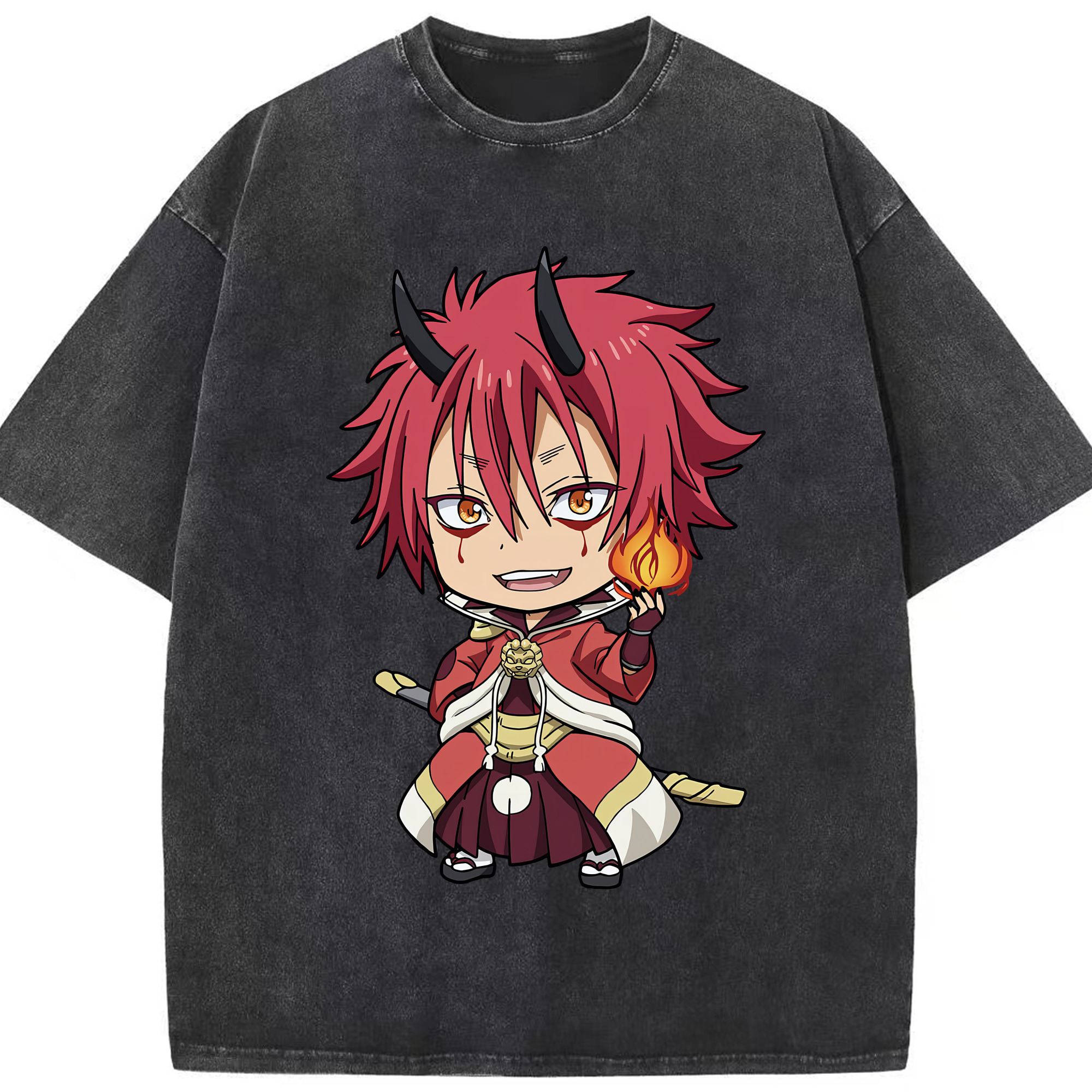 （画像用） 転スラ Regarding Reincarnated to Slime 綿100% ヴィンテージ風 半袖Tシャツ（フロントプリント）
