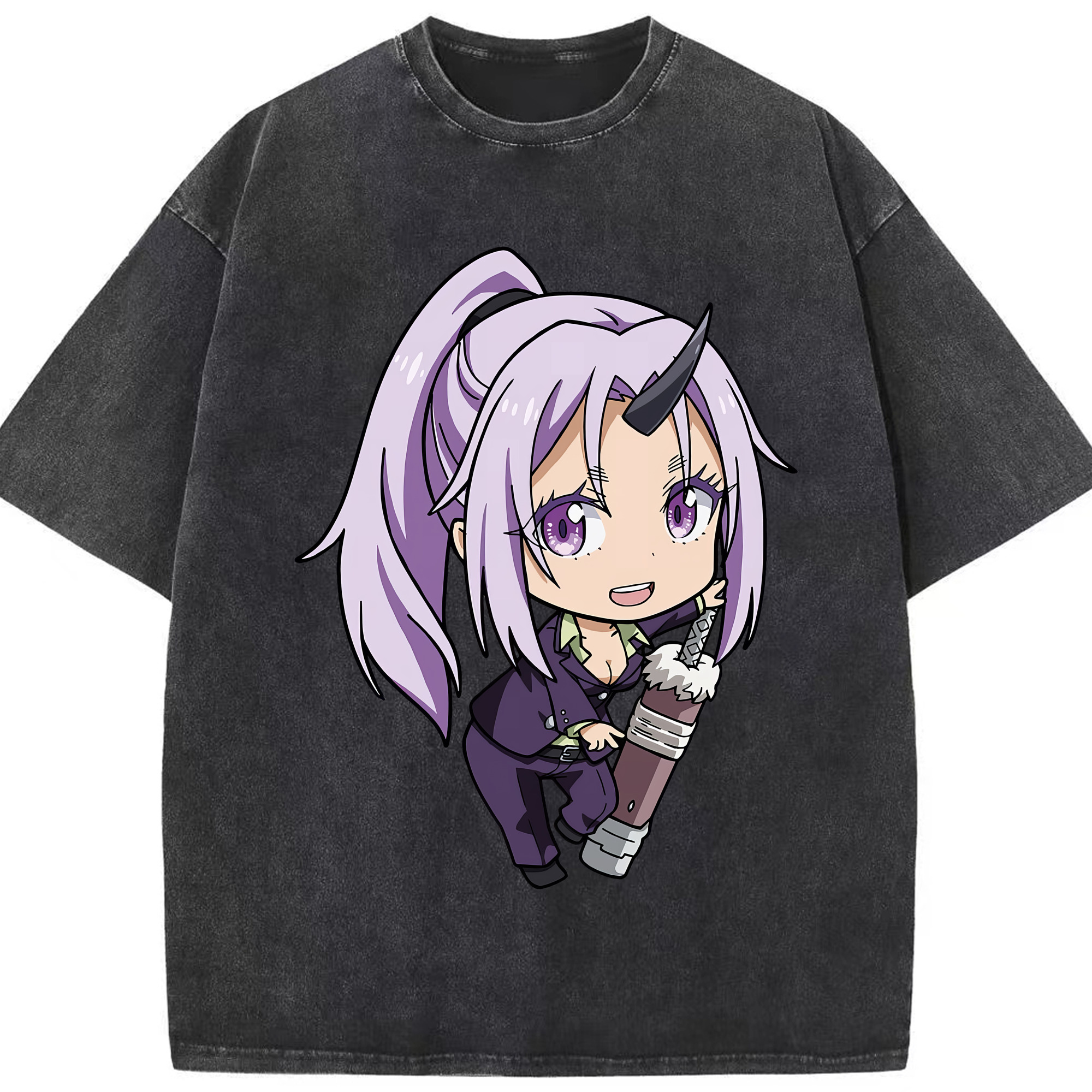 （画像用） 転スラ Regarding Reincarnated to Slime 綿100% ヴィンテージ風 半袖Tシャツ（フロントプリント）