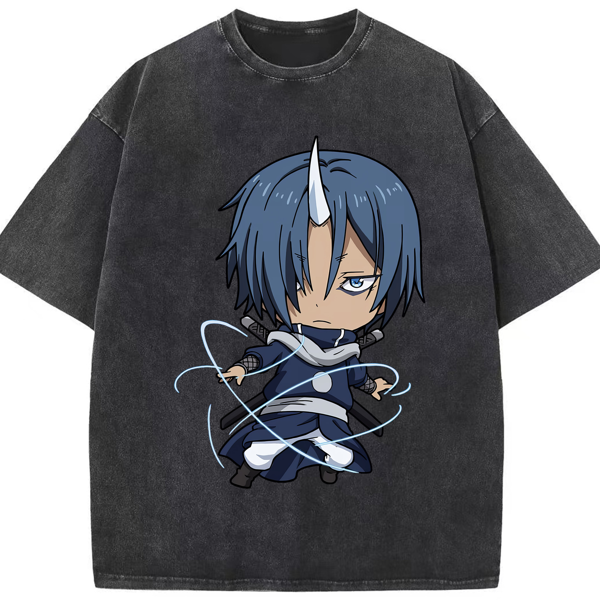 （画像用） 転スラ Regarding Reincarnated to Slime 綿100% ヴィンテージ風 半袖Tシャツ（フロントプリント）