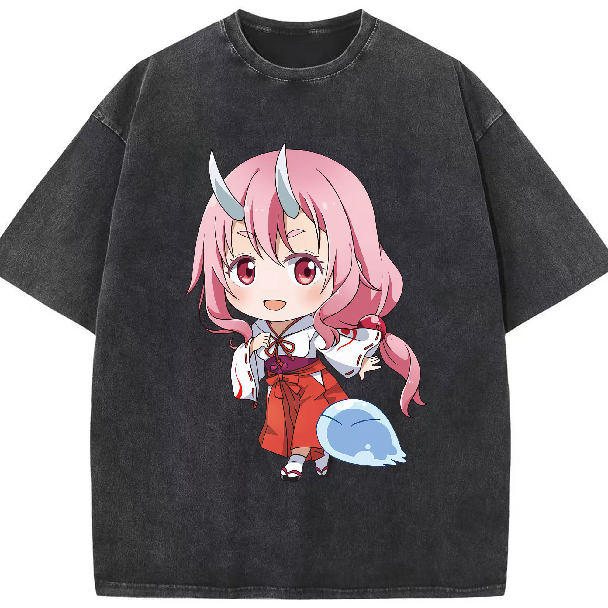 （画像用） 転スラ Regarding Reincarnated to Slime 綿100% ヴィンテージ風 半袖Tシャツ（フロントプリント）