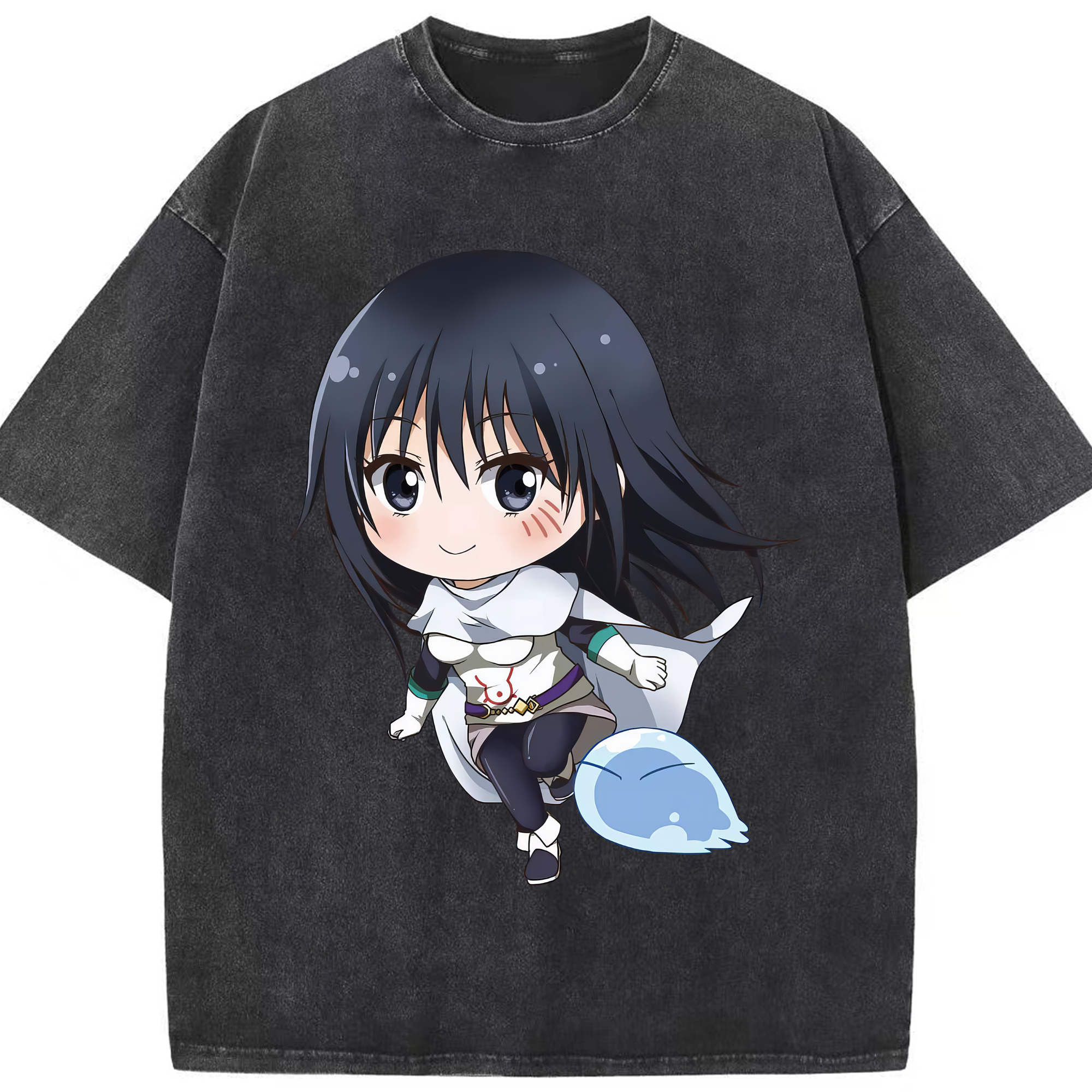 （画像用） 転スラ Regarding Reincarnated to Slime 綿100% ヴィンテージ風 半袖Tシャツ（フロントプリント）