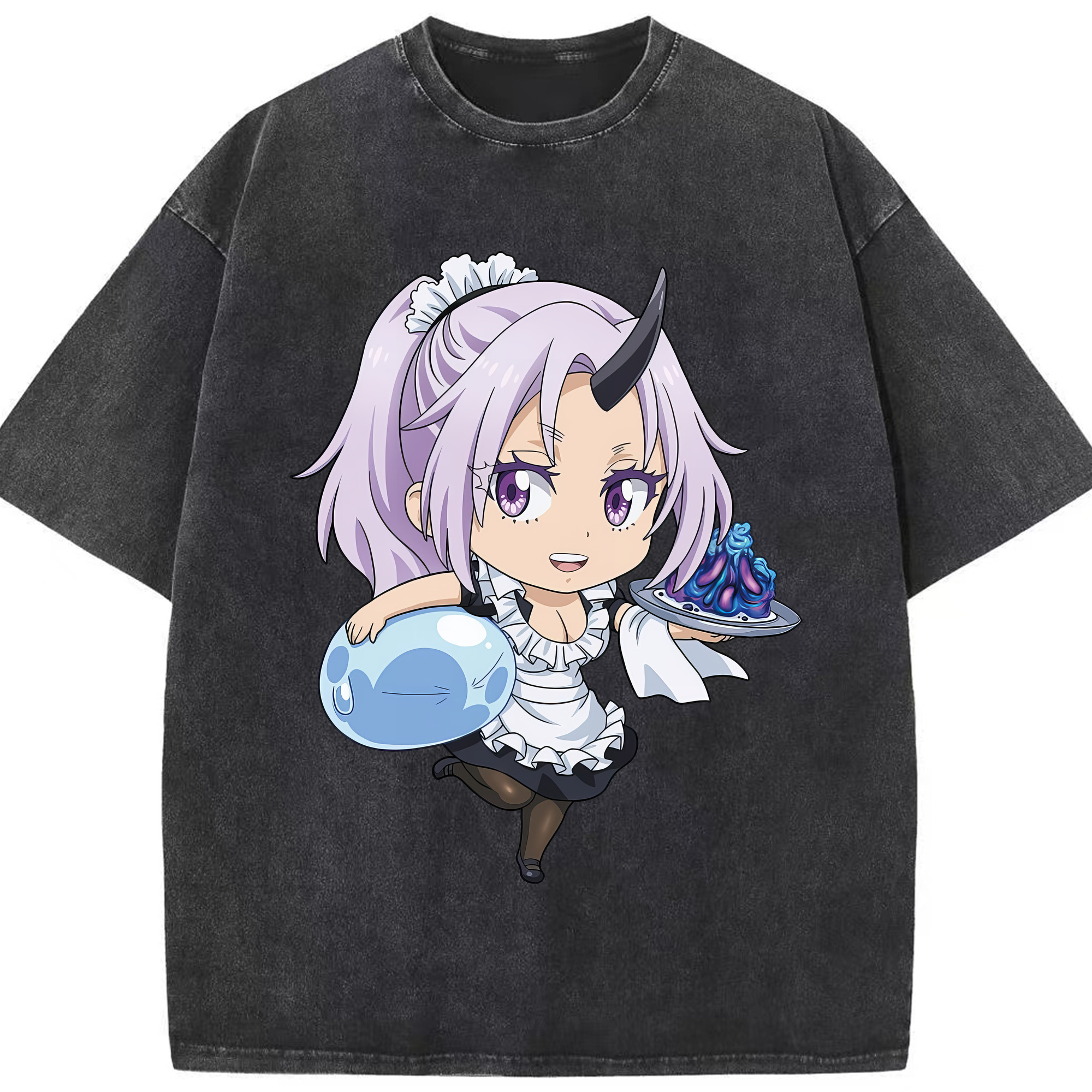（画像用） 転スラ Regarding Reincarnated to Slime 綿100% ヴィンテージ風 半袖Tシャツ（フロントプリント）