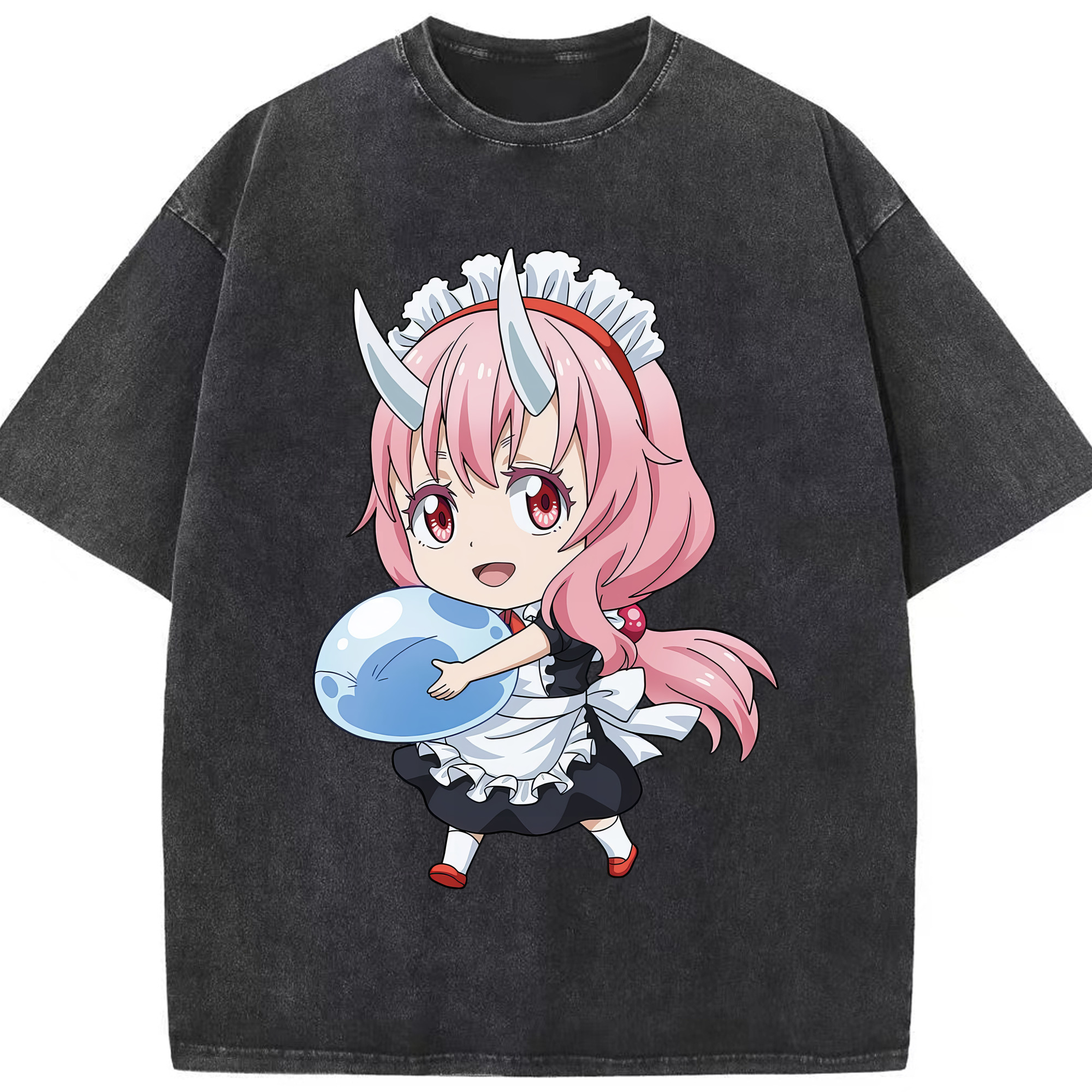 （画像用） 転スラ Regarding Reincarnated to Slime 綿100% ヴィンテージ風 半袖Tシャツ（フロントプリント）