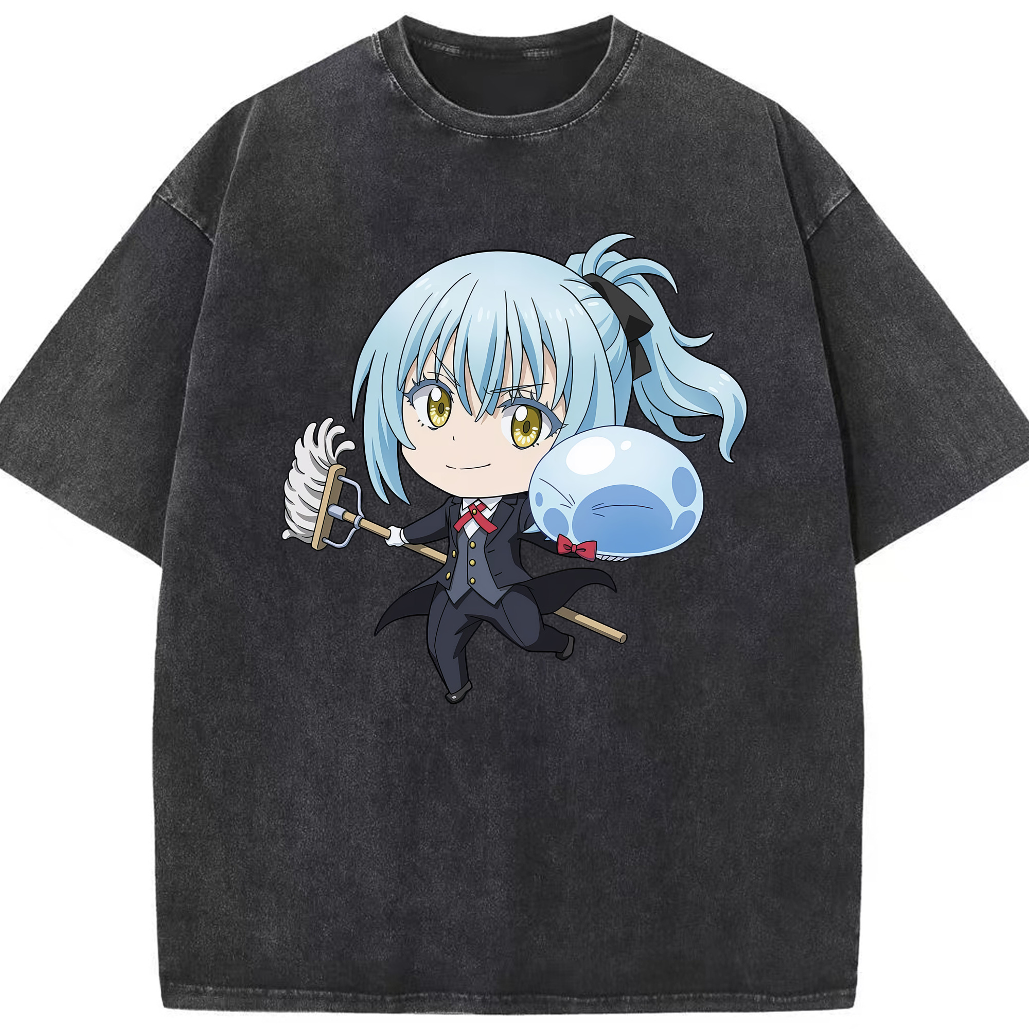 （画像用） 転スラ Regarding Reincarnated to Slime 綿100% ヴィンテージ風 半袖Tシャツ（フロントプリント）