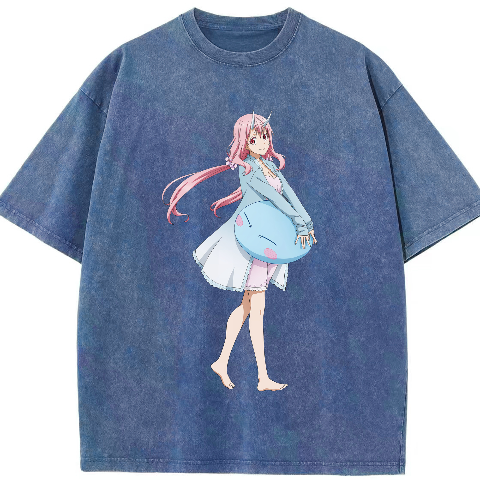 （画像用） 転スラ Regarding Reincarnated to Slime 綿100% ヴィンテージ風 半袖Tシャツ（フロントプリント）