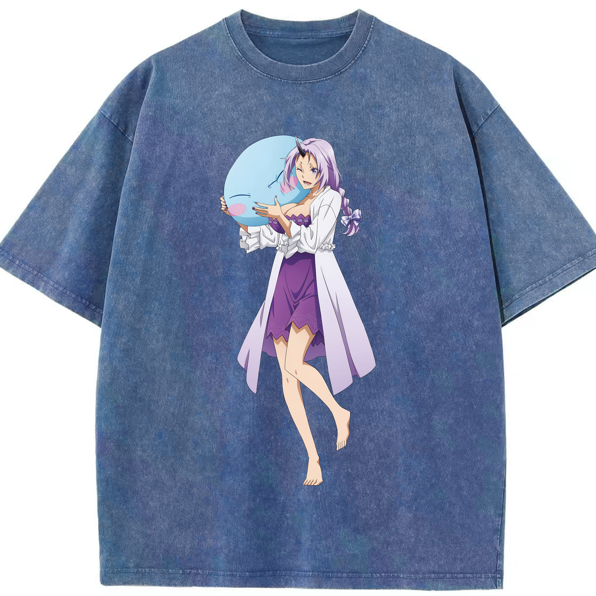 （画像用） 転スラ Regarding Reincarnated to Slime 綿100% ヴィンテージ風 半袖Tシャツ（フロントプリント）