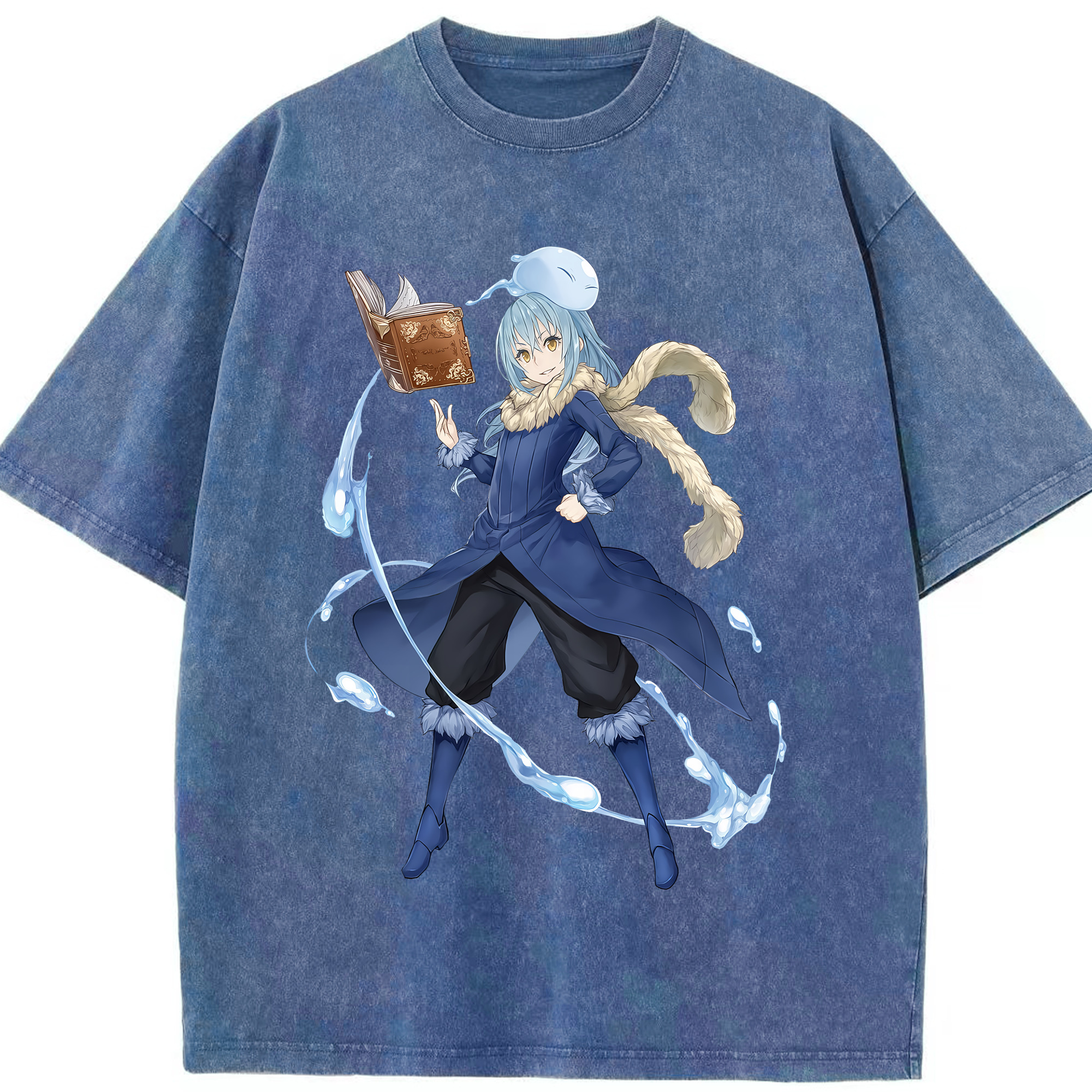 （画像用） 転スラ Regarding Reincarnated to Slime 綿100% ヴィンテージ風 半袖Tシャツ（フロントプリント）