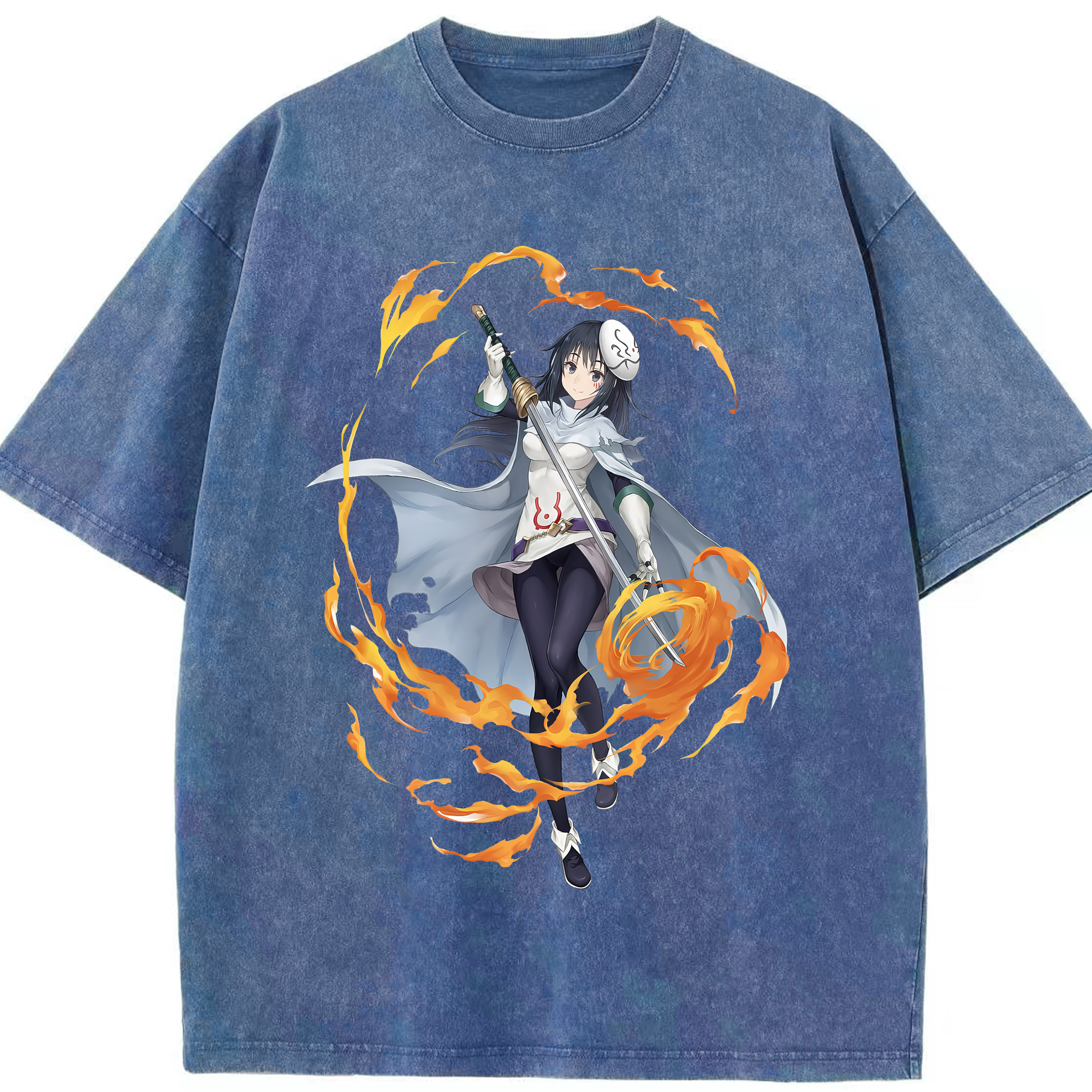 （画像用） 転スラ Regarding Reincarnated to Slime 綿100% ヴィンテージ風 半袖Tシャツ（フロントプリント）