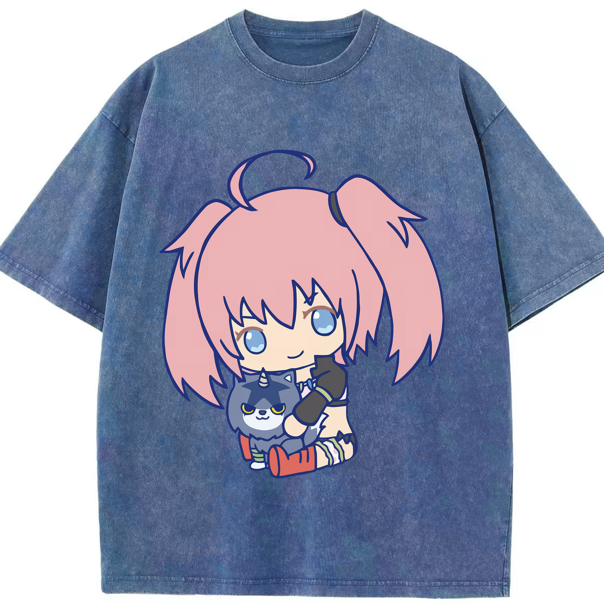 （画像用） 転スラ Regarding Reincarnated to Slime 綿100% ヴィンテージ風 半袖Tシャツ（フロントプリント）