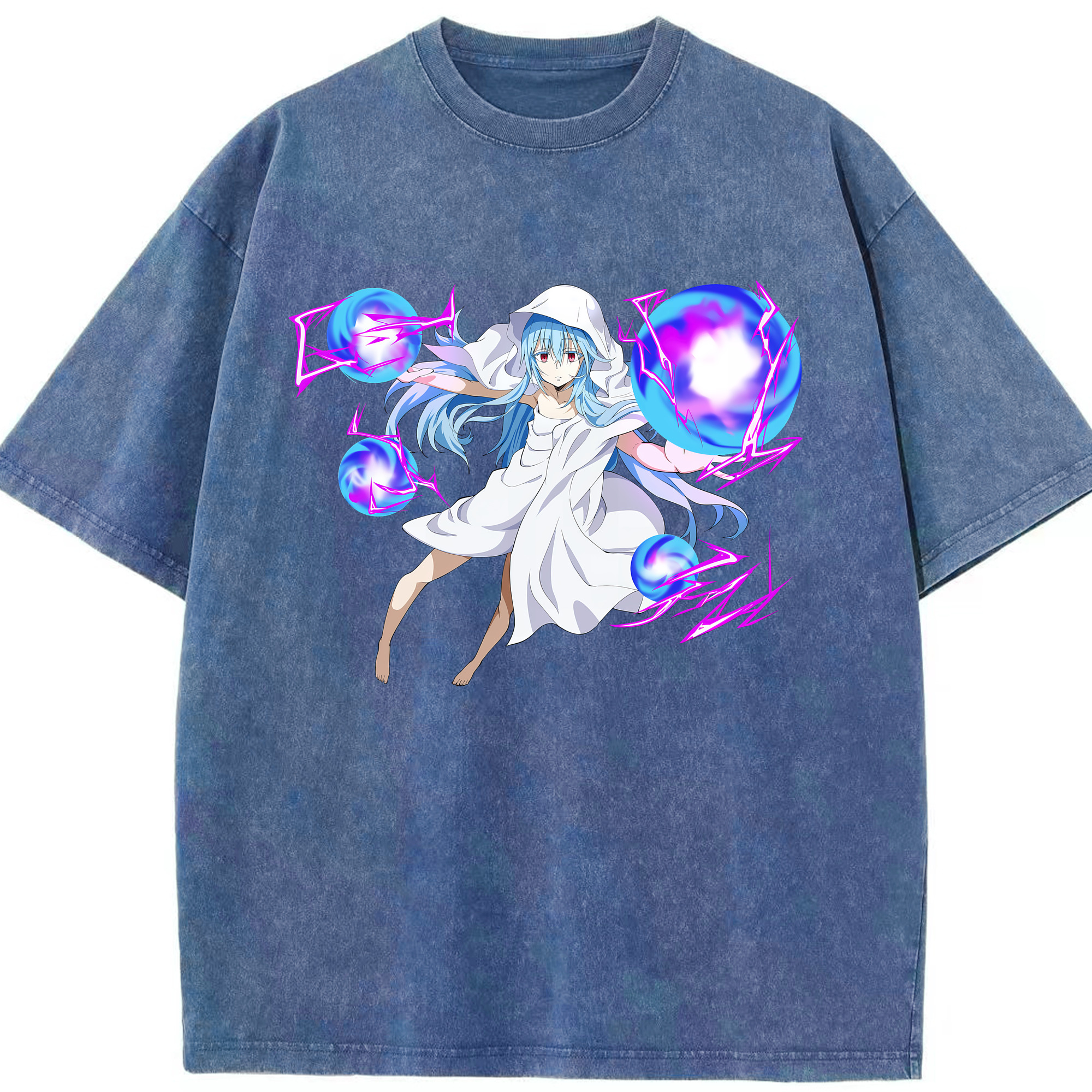（画像用） 転スラ Regarding Reincarnated to Slime 綿100% ヴィンテージ風 半袖Tシャツ（フロントプリント）