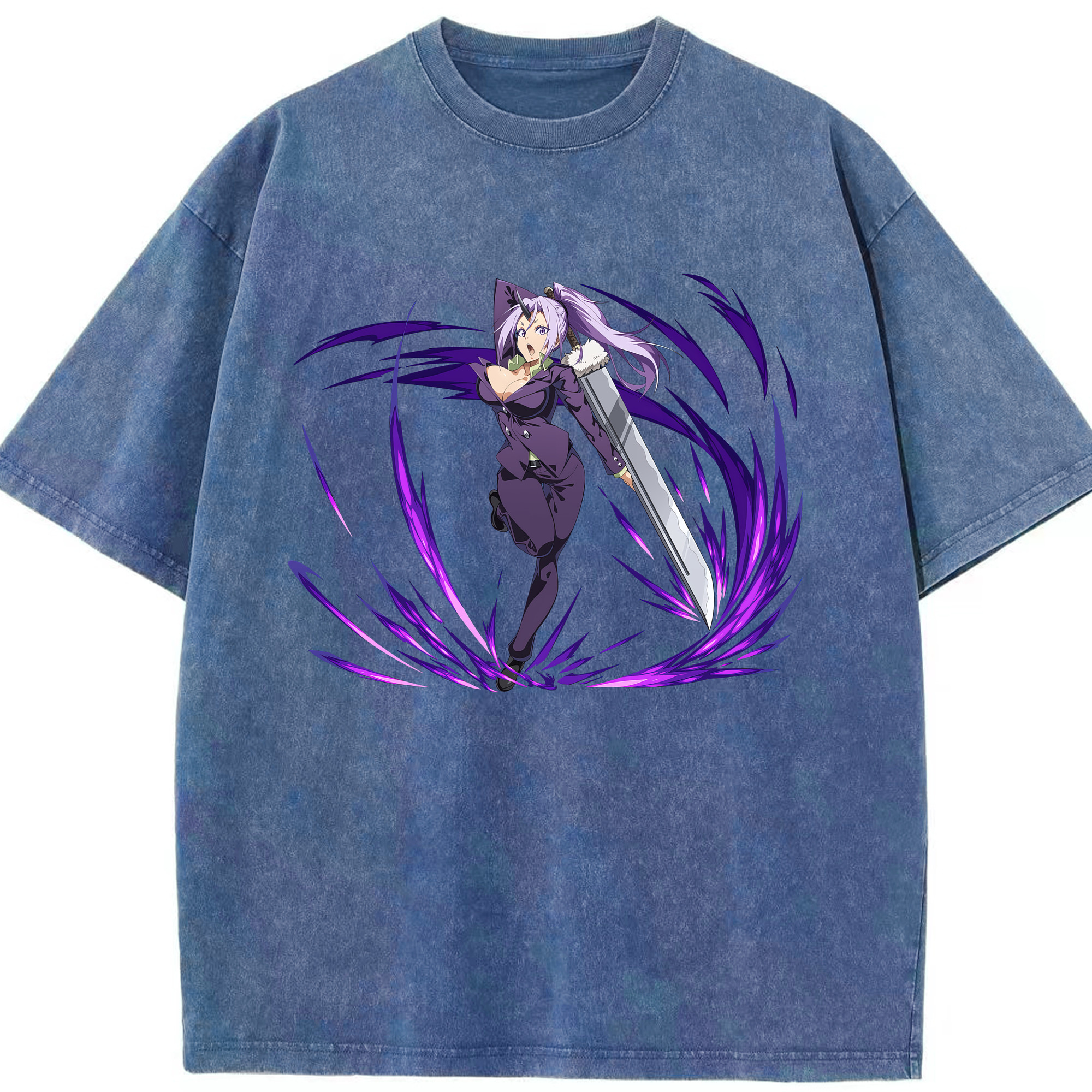 （画像用） 転スラ Regarding Reincarnated to Slime 綿100% ヴィンテージ風 半袖Tシャツ（フロントプリント）