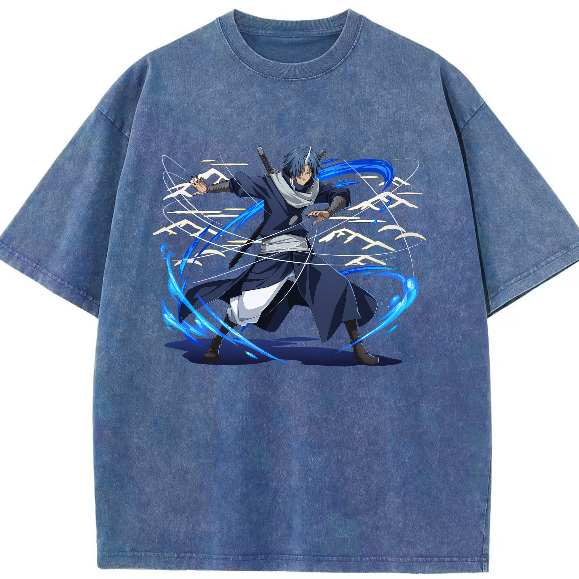 （画像用） 転スラ Regarding Reincarnated to Slime 綿100% ヴィンテージ風 半袖Tシャツ（フロントプリント）