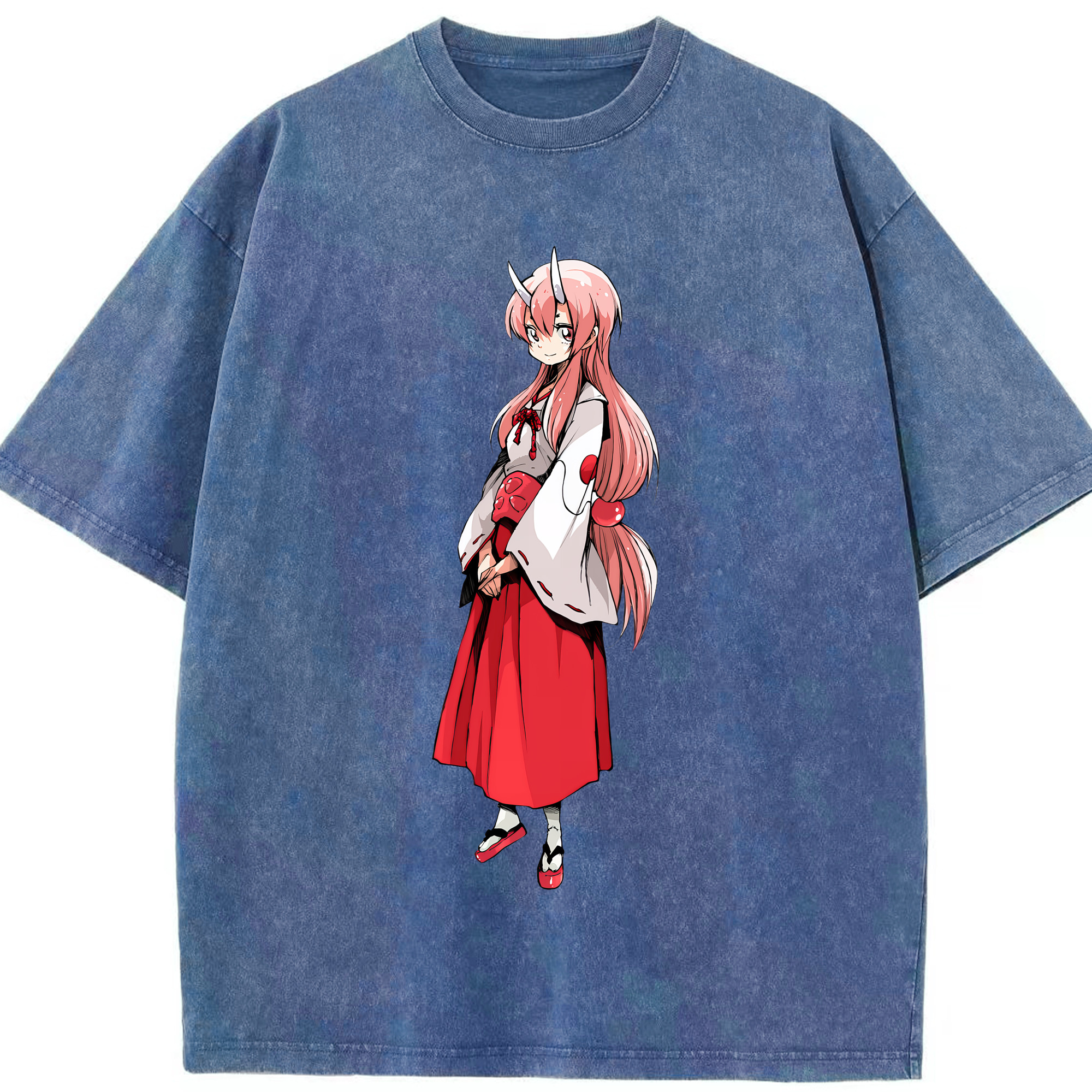 （画像用） 転スラ Regarding Reincarnated to Slime 綿100% ヴィンテージ風 半袖Tシャツ（フロントプリント）