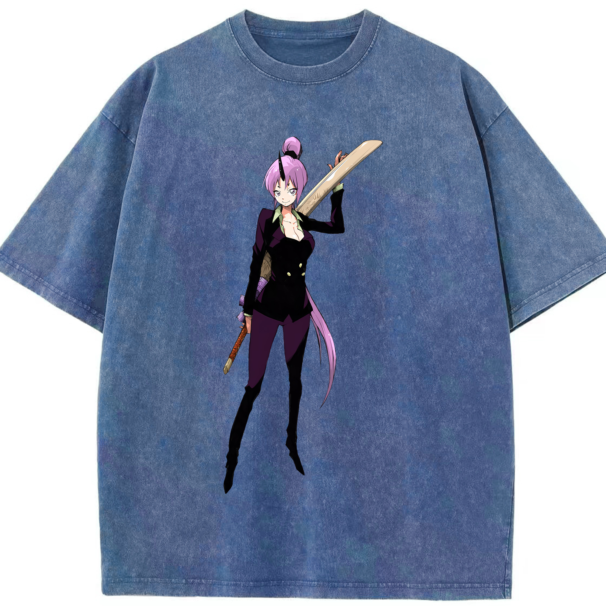 （画像用） 転スラ Regarding Reincarnated to Slime 綿100% ヴィンテージ風 半袖Tシャツ（フロントプリント）