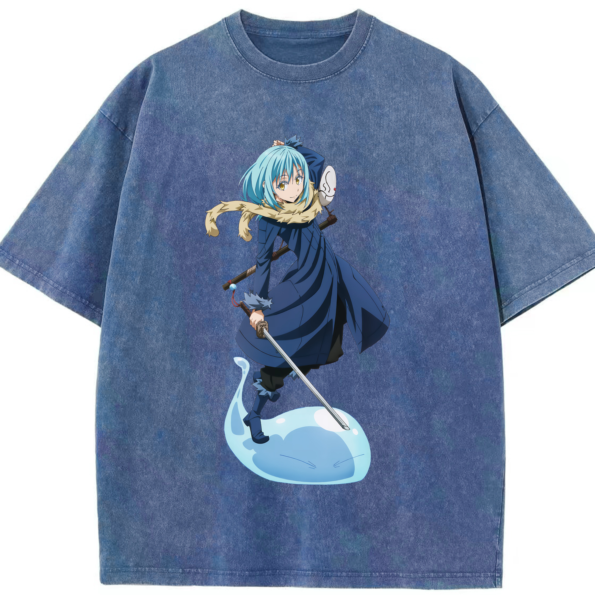 （画像用） 転スラ Regarding Reincarnated to Slime 綿100% ヴィンテージ風 半袖Tシャツ（フロントプリント）