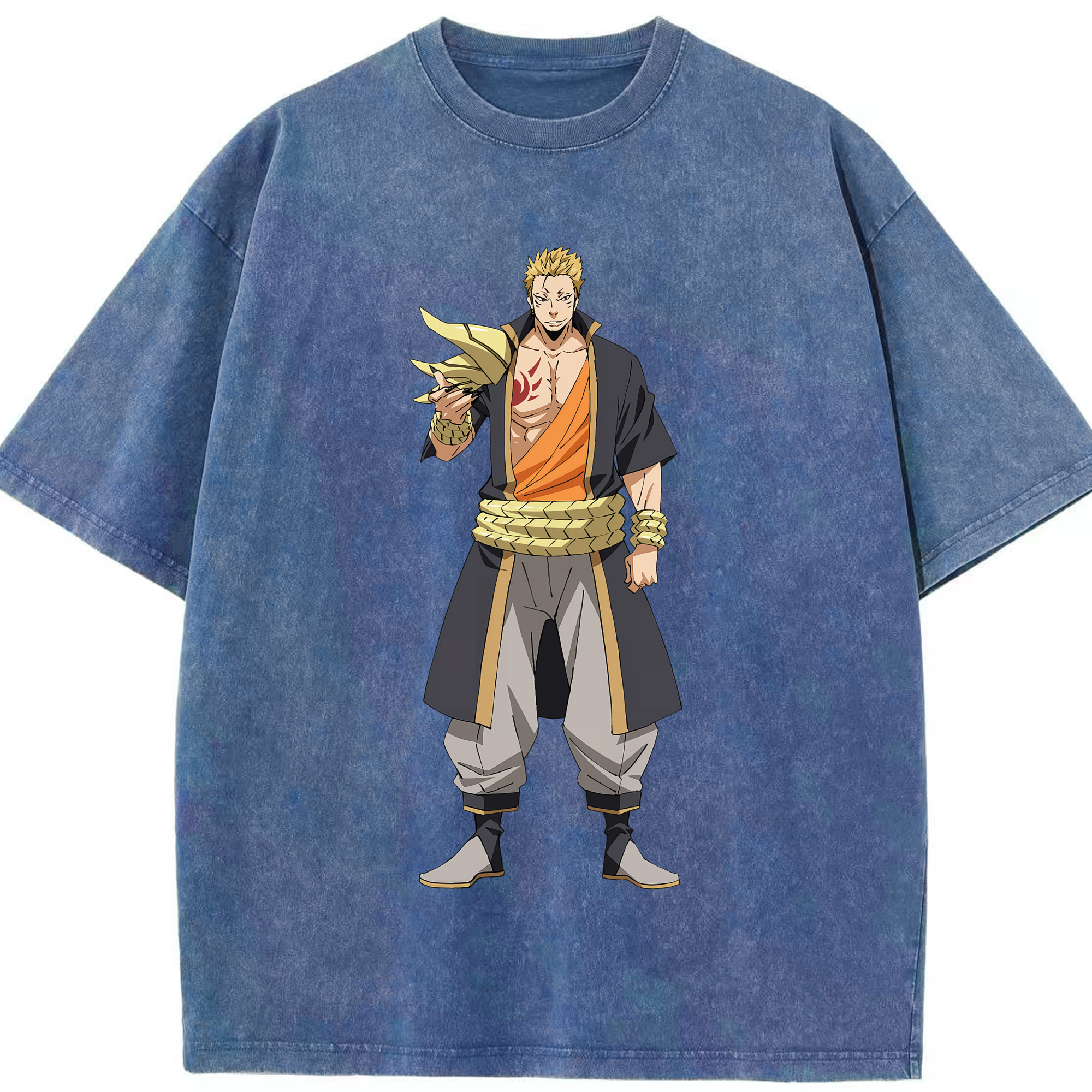 （画像用） 転スラ Regarding Reincarnated to Slime 綿100% ヴィンテージ風 半袖Tシャツ（フロントプリント）