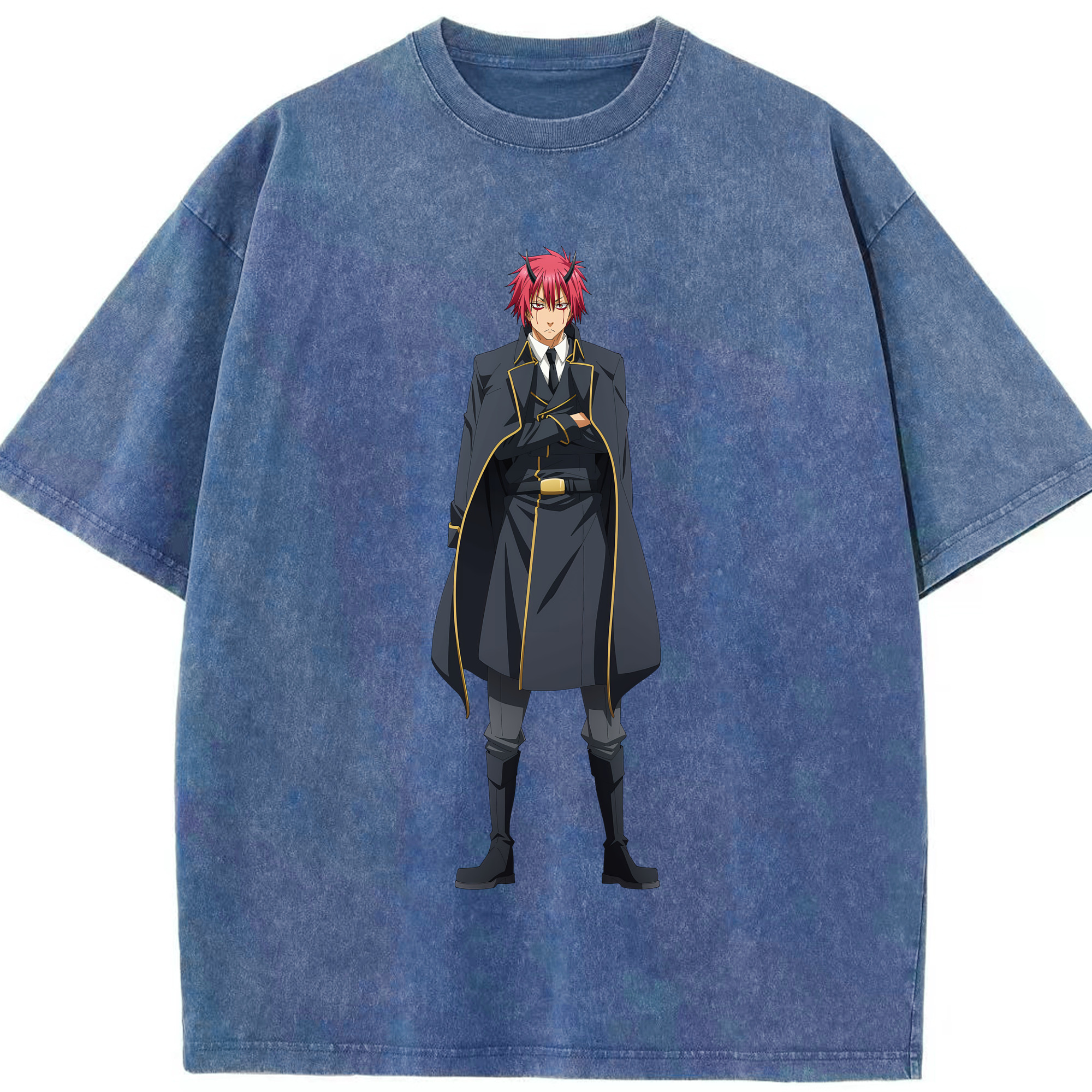 （画像用） 転スラ Regarding Reincarnated to Slime 綿100% ヴィンテージ風 半袖Tシャツ（フロントプリント）