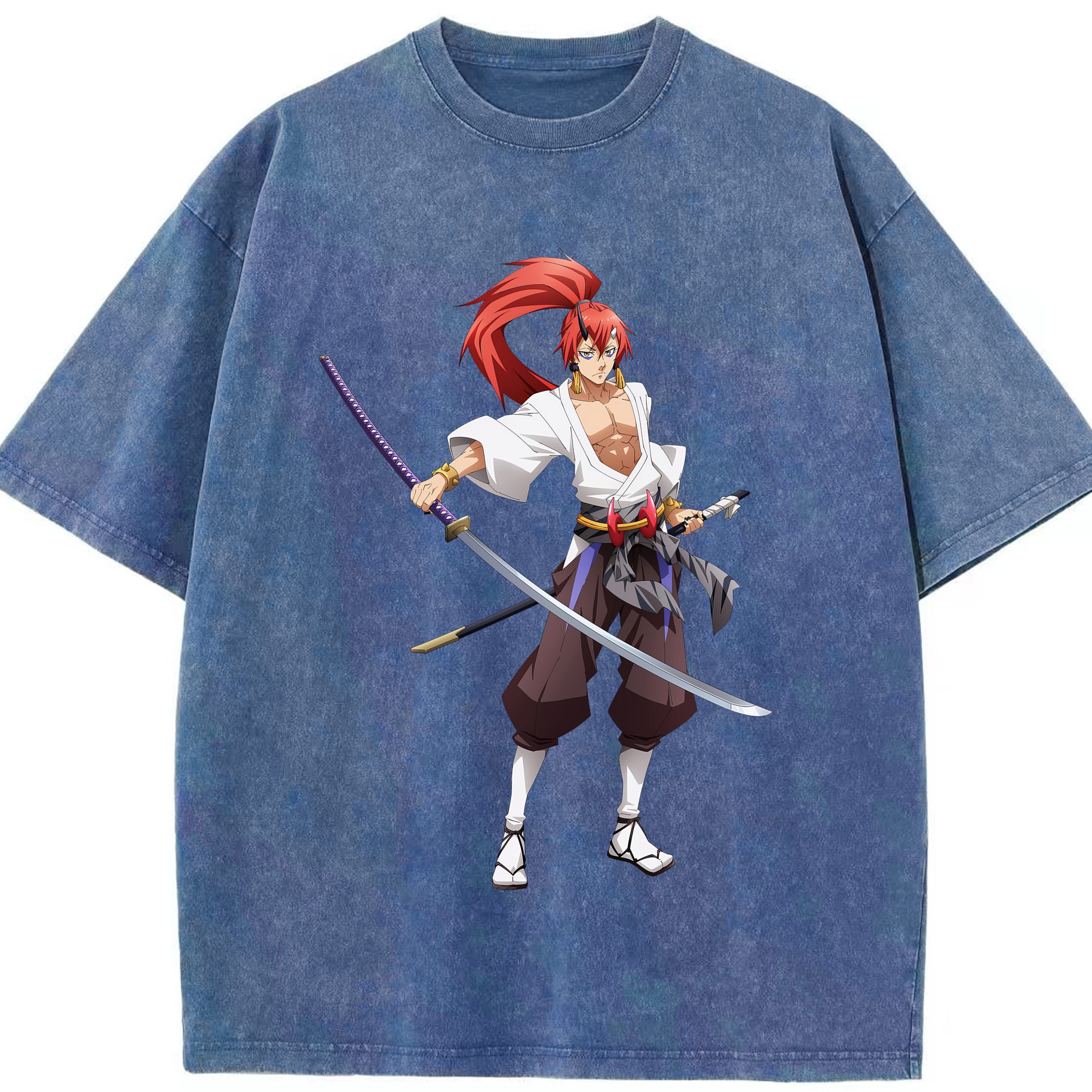 （画像用） 転スラ Regarding Reincarnated to Slime 綿100% ヴィンテージ風 半袖Tシャツ（フロントプリント）