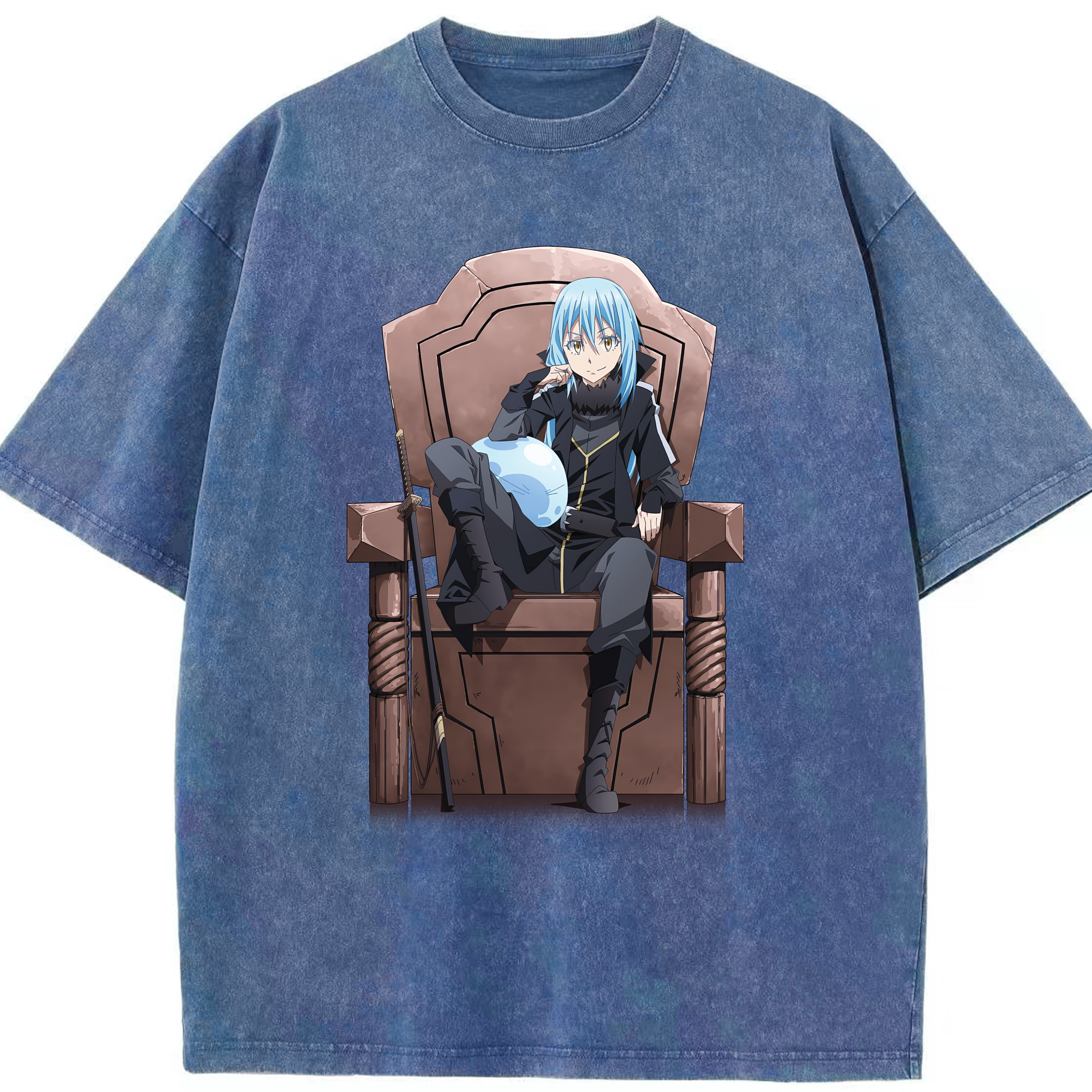 （画像用） 転スラ Regarding Reincarnated to Slime 綿100% ヴィンテージ風 半袖Tシャツ（フロントプリント）