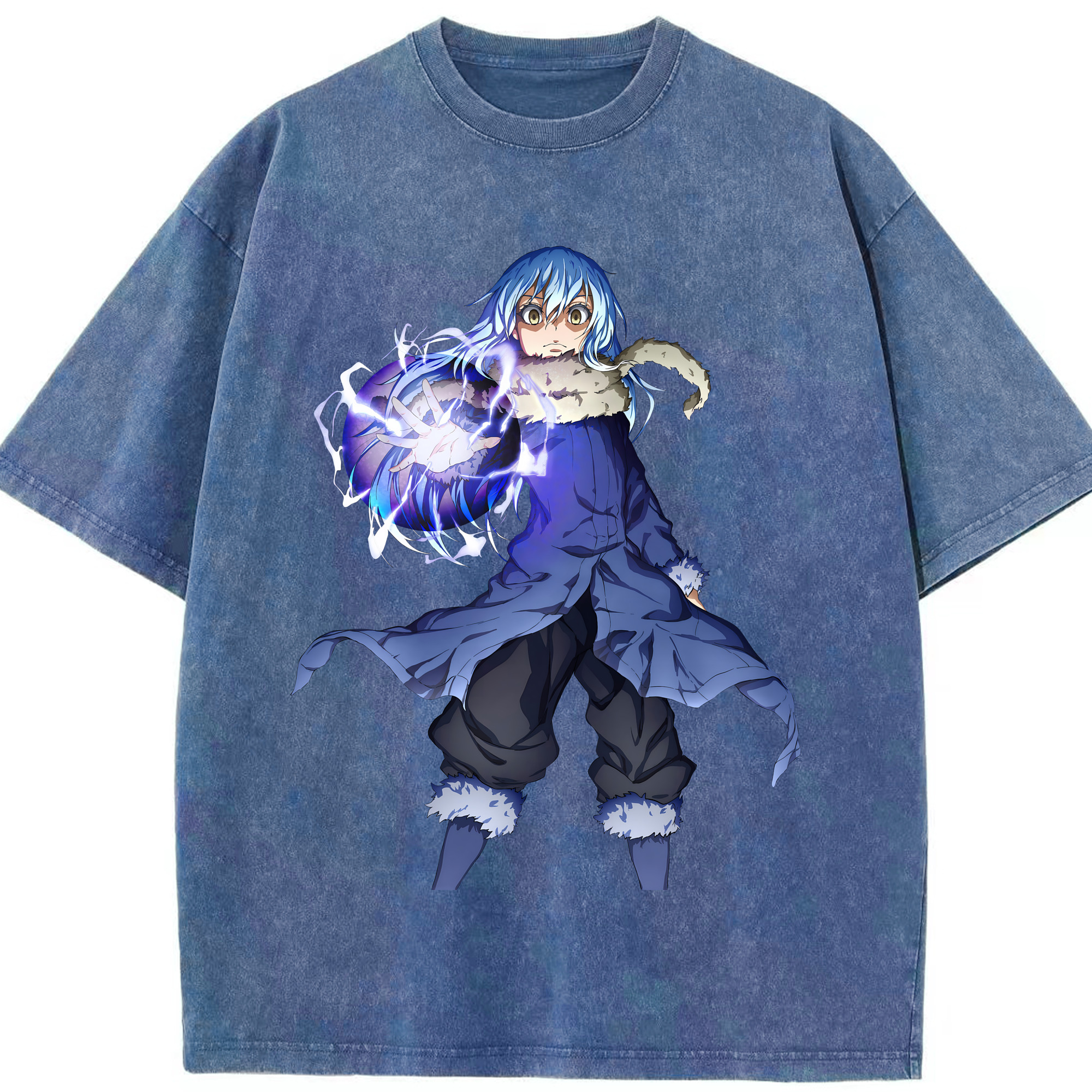 （画像用） 転スラ Regarding Reincarnated to Slime 綿100% ヴィンテージ風 半袖Tシャツ（フロントプリント）