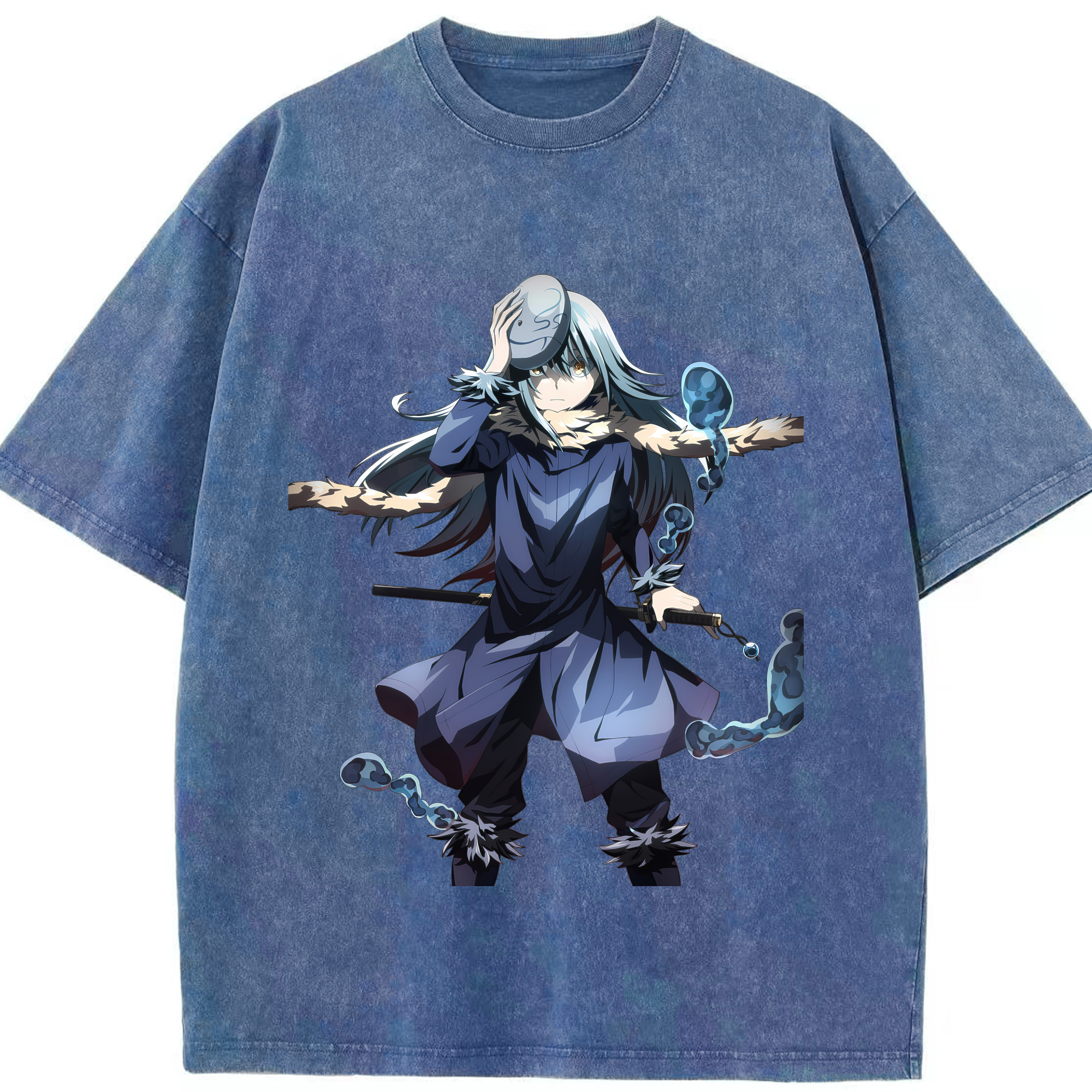 （画像用） 転スラ Regarding Reincarnated to Slime 綿100% ヴィンテージ風 半袖Tシャツ（フロントプリント）