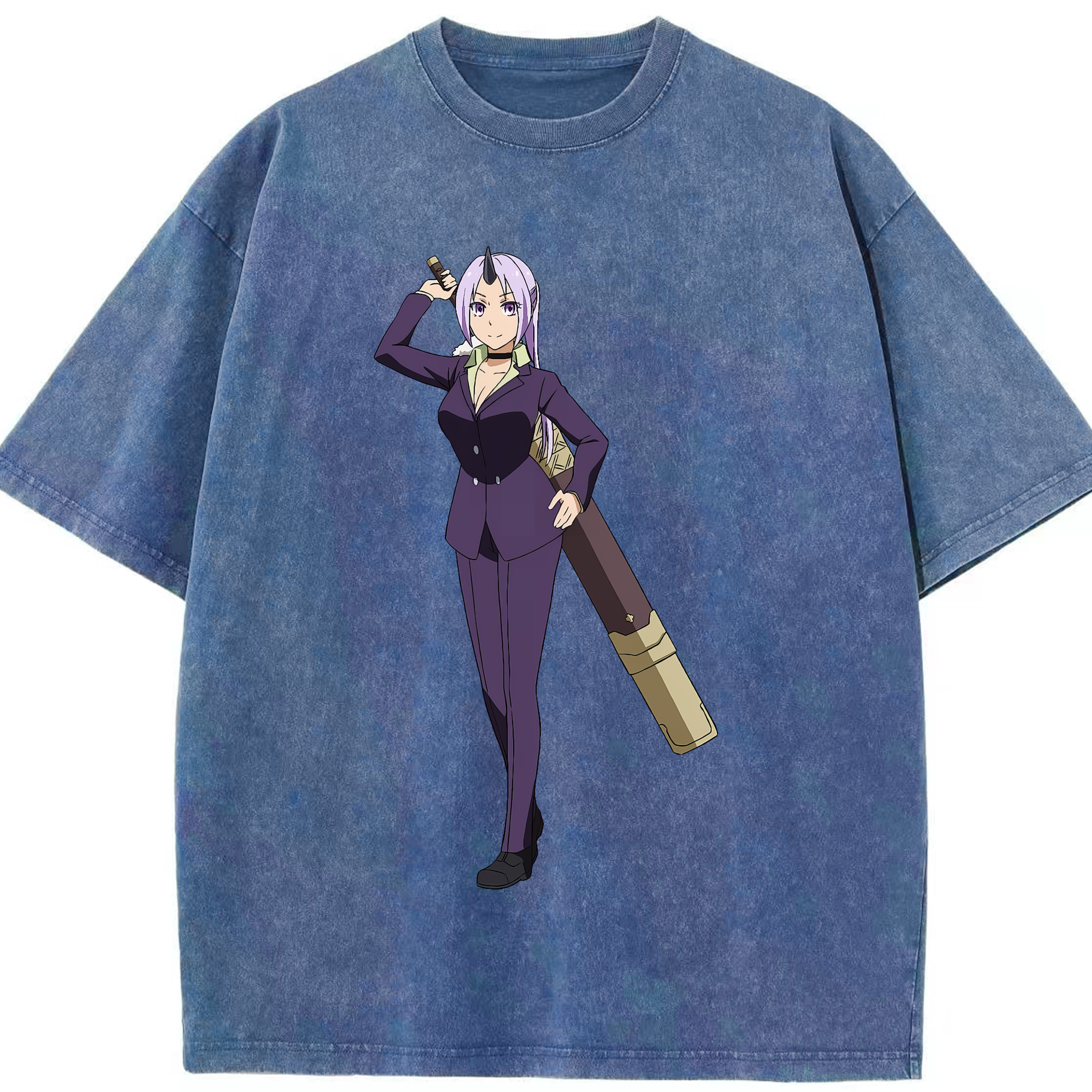 （画像用） 転スラ Regarding Reincarnated to Slime 綿100% ヴィンテージ風 半袖Tシャツ（フロントプリント）