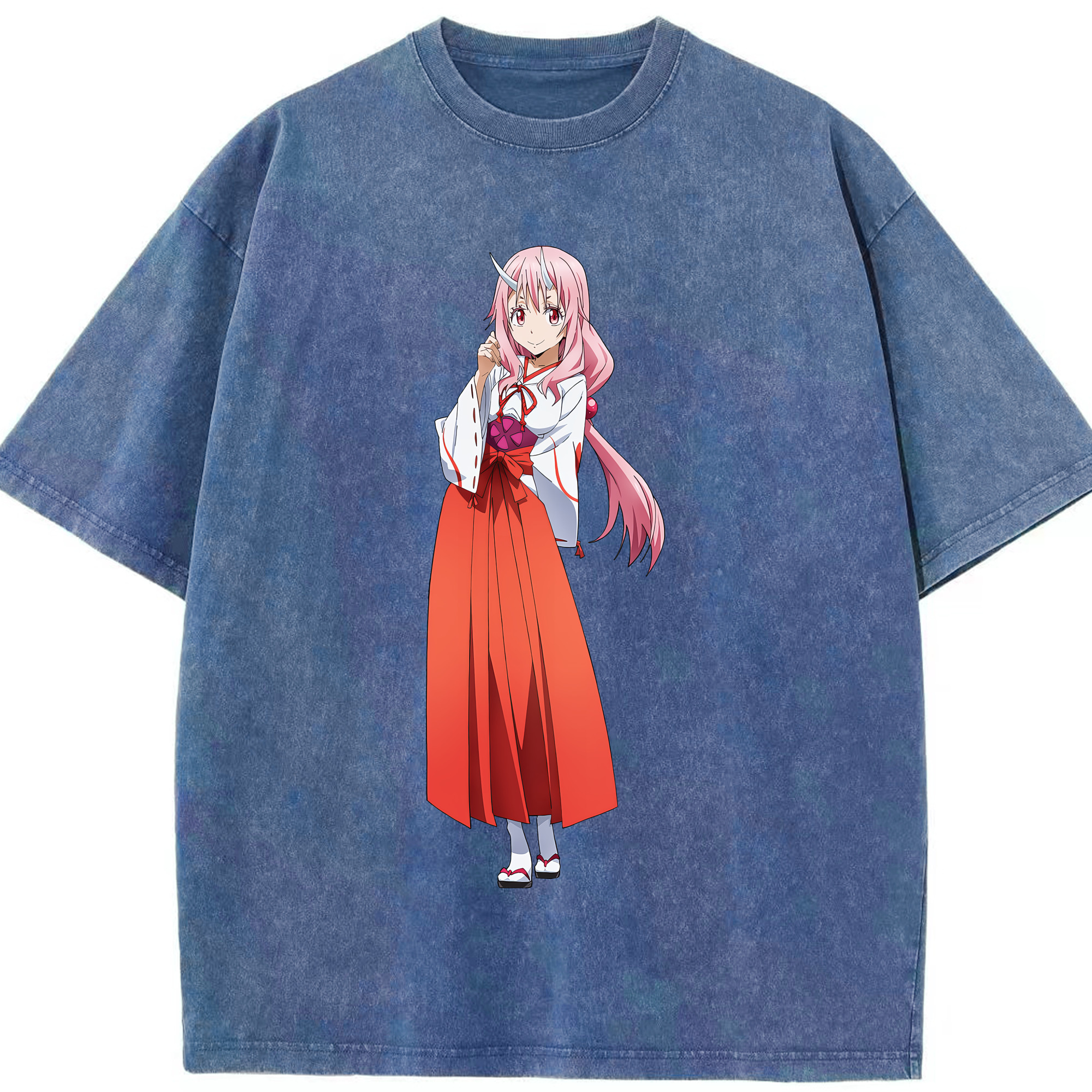 （画像用） 転スラ Regarding Reincarnated to Slime 綿100% ヴィンテージ風 半袖Tシャツ（フロントプリント）