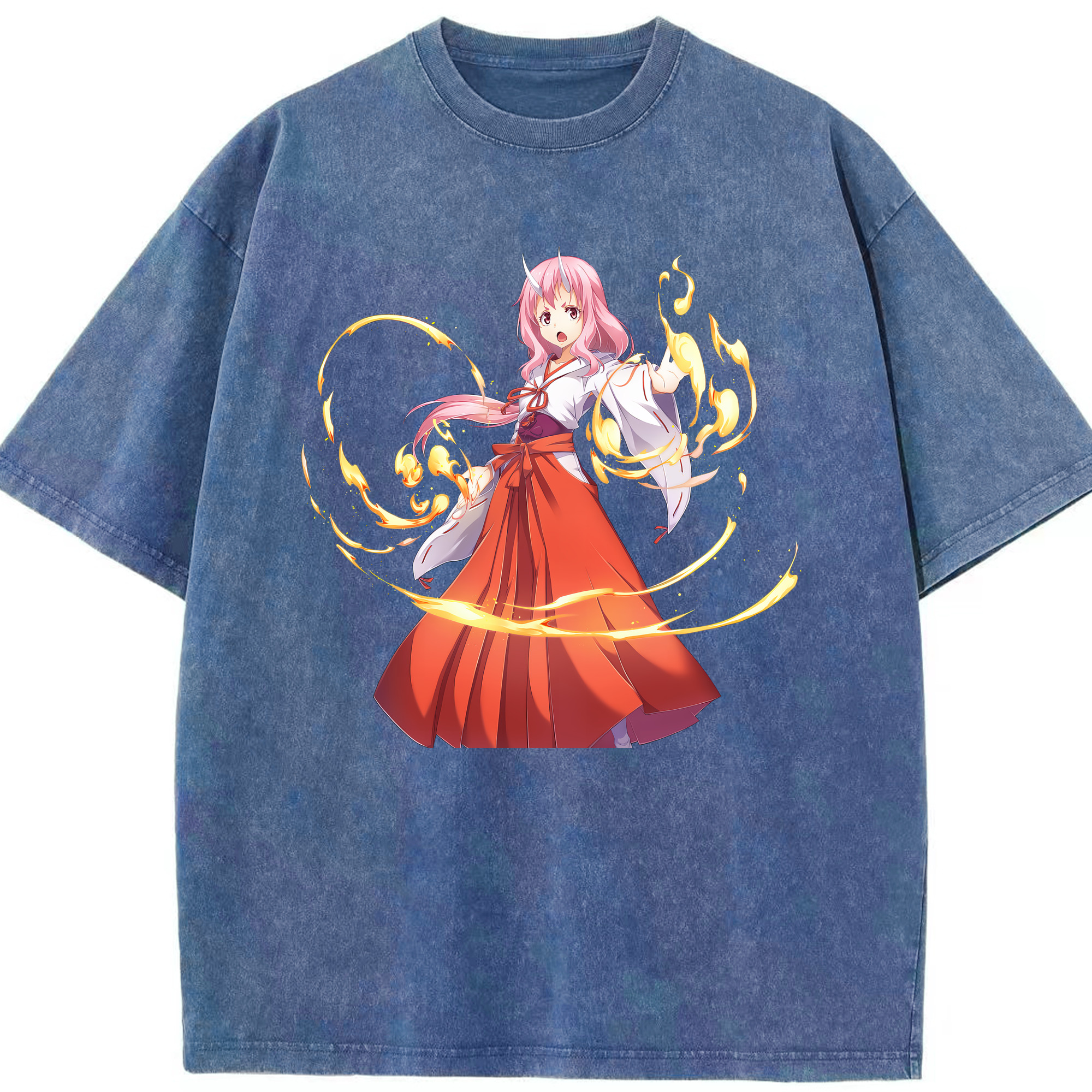 （画像用） 転スラ Regarding Reincarnated to Slime 綿100% ヴィンテージ風 半袖Tシャツ（フロントプリント）